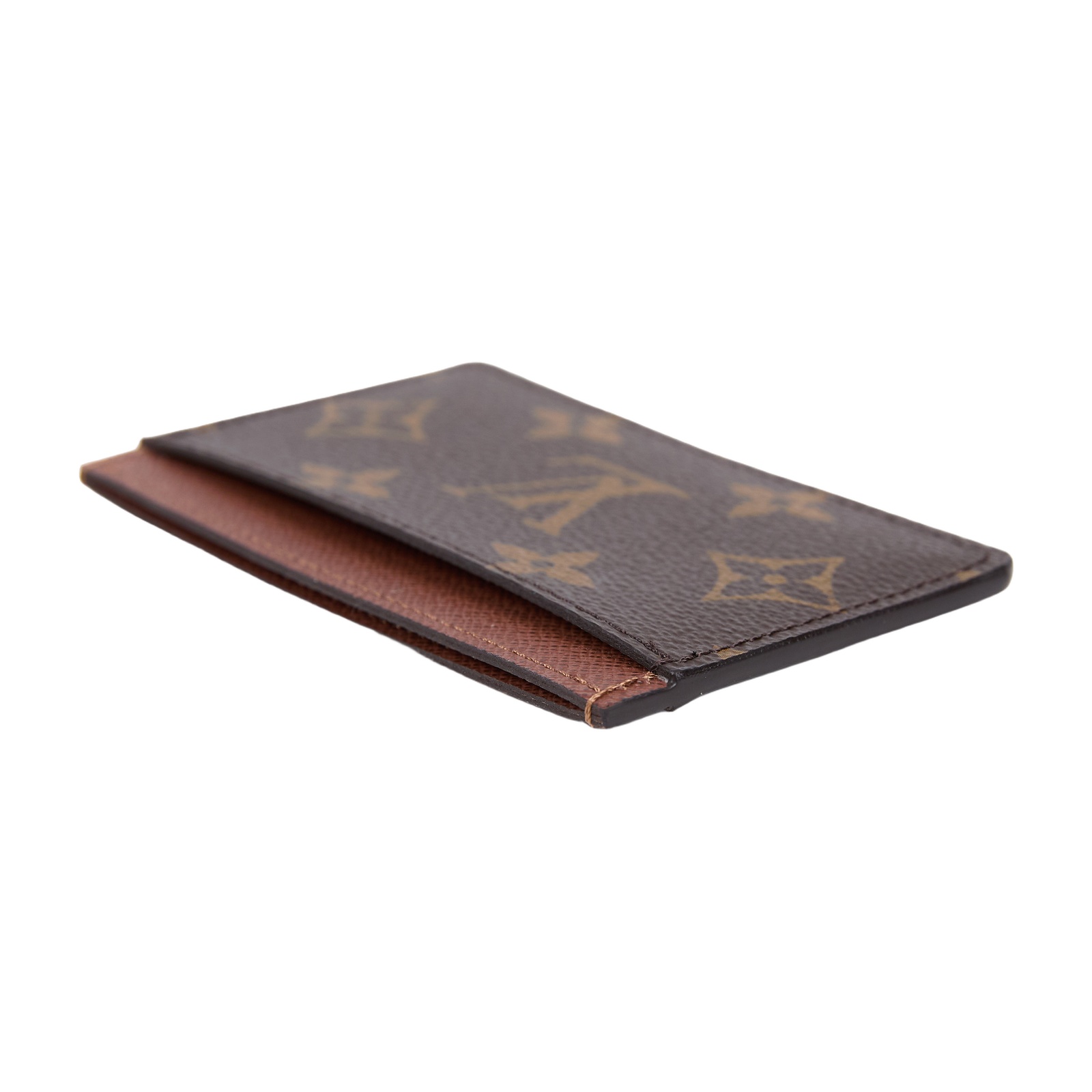 路易威登 LOUIS VUITTON 卡片套 卡夾 Monogram塗層帆布 雅馬邑色 M61733 晶片款 原花雙色卡夾 原廠盒子/防塵袋