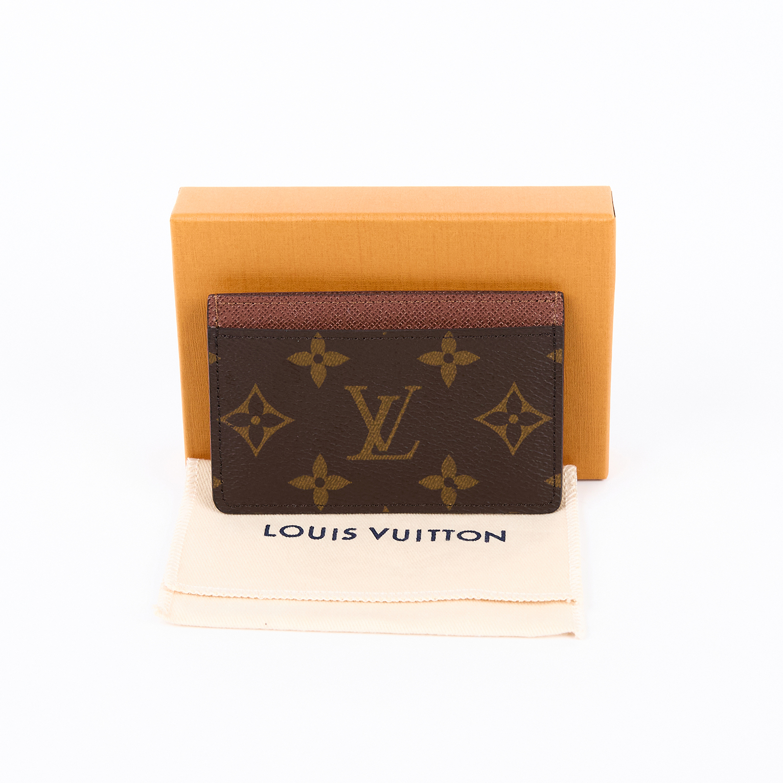 路易威登 LOUIS VUITTON 卡片套 卡夾 Monogram塗層帆布 雅馬邑色 M61733 晶片款 原花雙色卡夾 原廠盒子/防塵袋