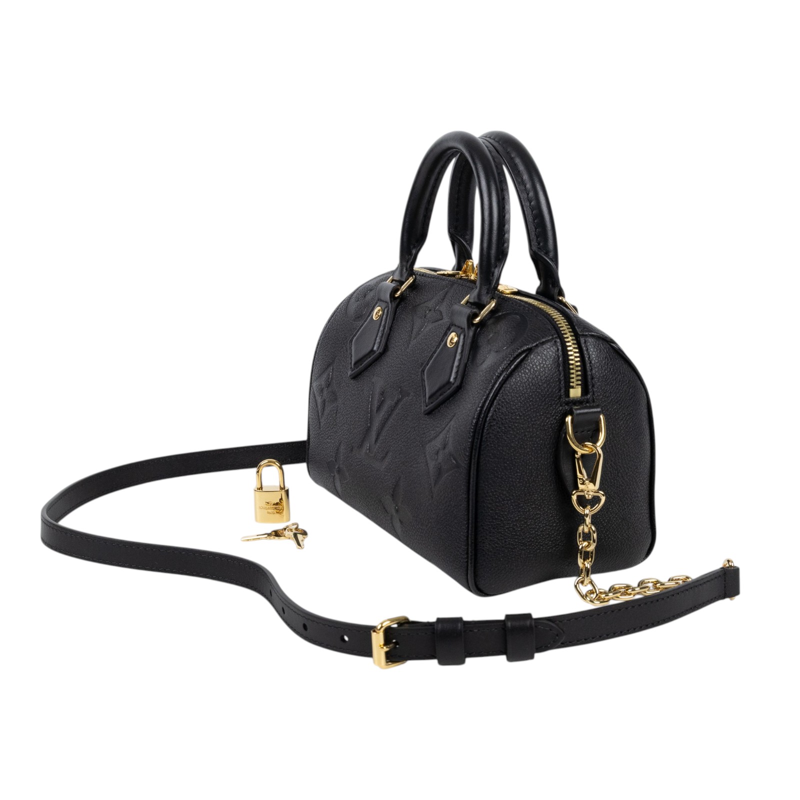 路易威登 LOUIS VUITTON Speedy Bandoulière  20 Noir 手提 斜背 波士頓包 M58953 晶片款  原廠盒子/防塵袋/背帶/鎖組/更換購買證明