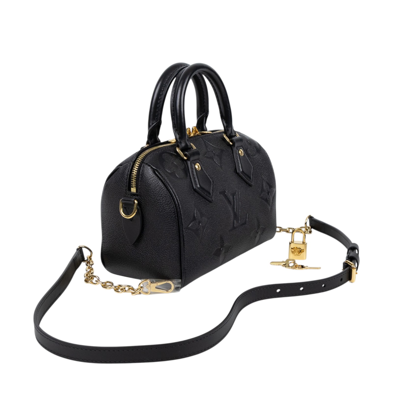 路易威登 LOUIS VUITTON Speedy Bandoulière  20 Noir 手提 斜背 波士頓包 M58953 晶片款  原廠盒子/防塵袋/背帶/鎖組/更換購買證明