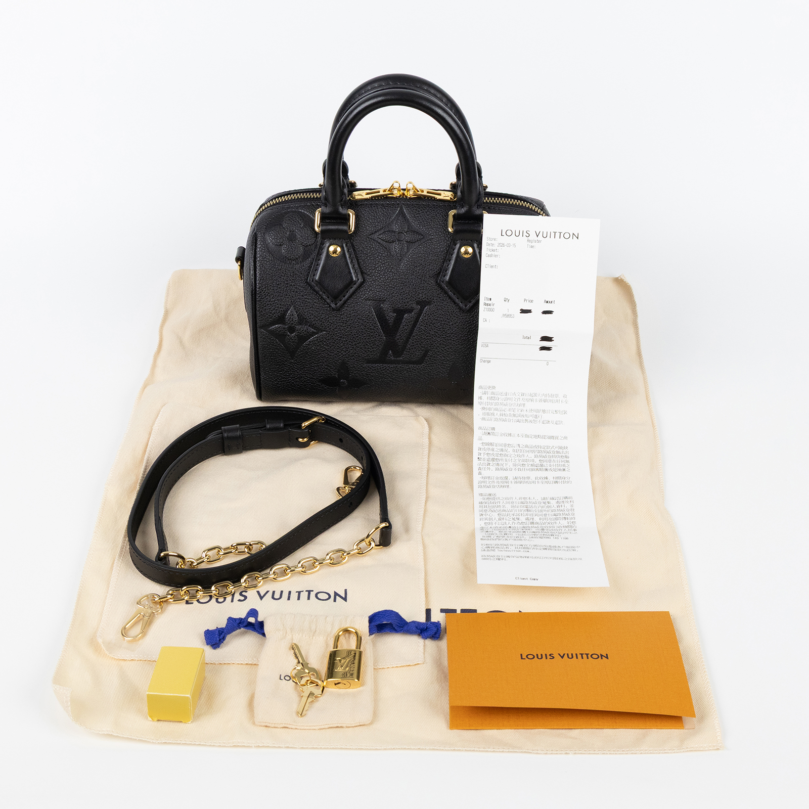 路易威登 LOUIS VUITTON Speedy Bandoulière  20 Noir 手提 斜背 波士頓包 M58953 晶片款  原廠盒子/防塵袋/背帶/鎖組/更換購買證明