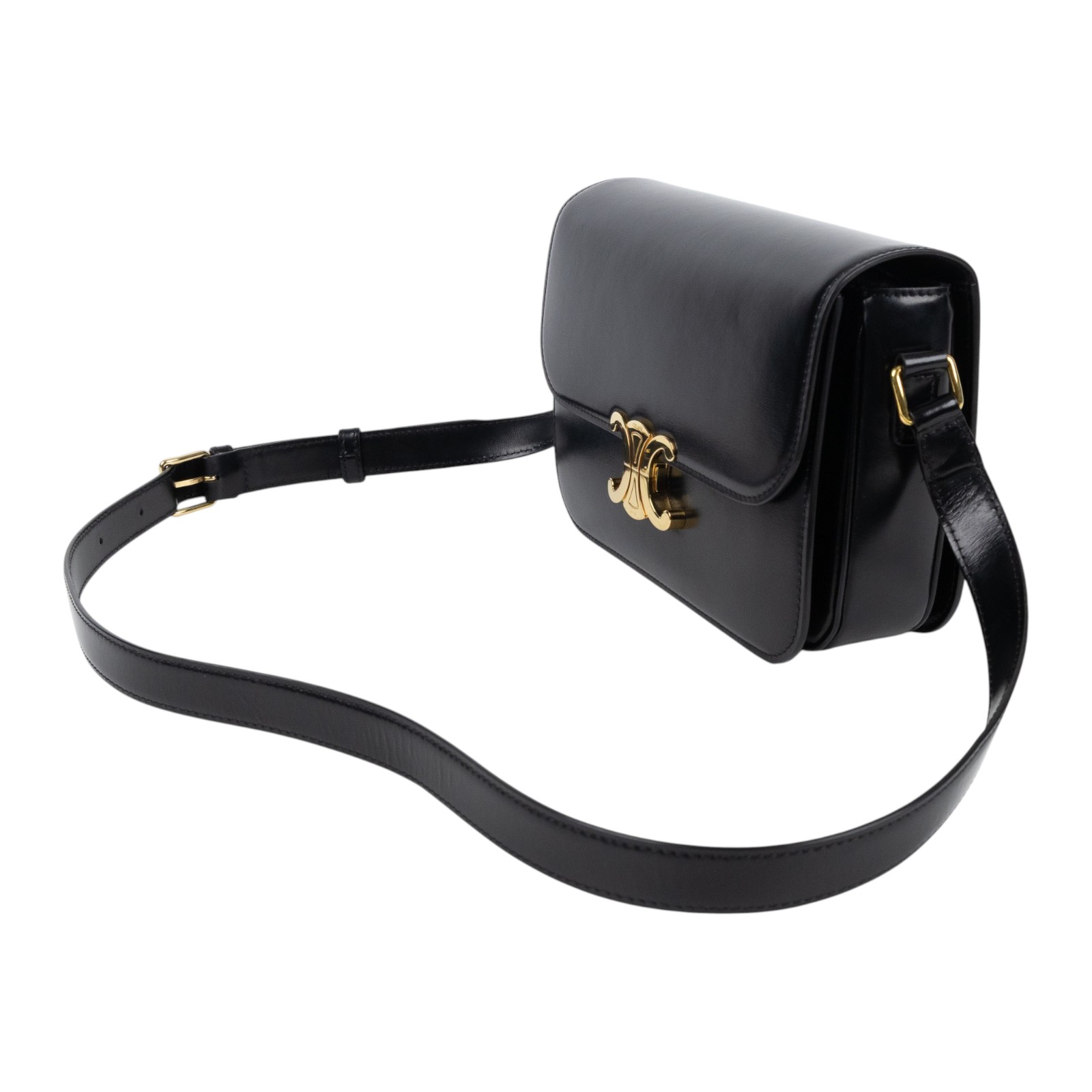 思琳 CELINE 亮面牛皮革 Classique Triomphe 凱旋門 肩背包 187363BF4  防塵袋/購買證明