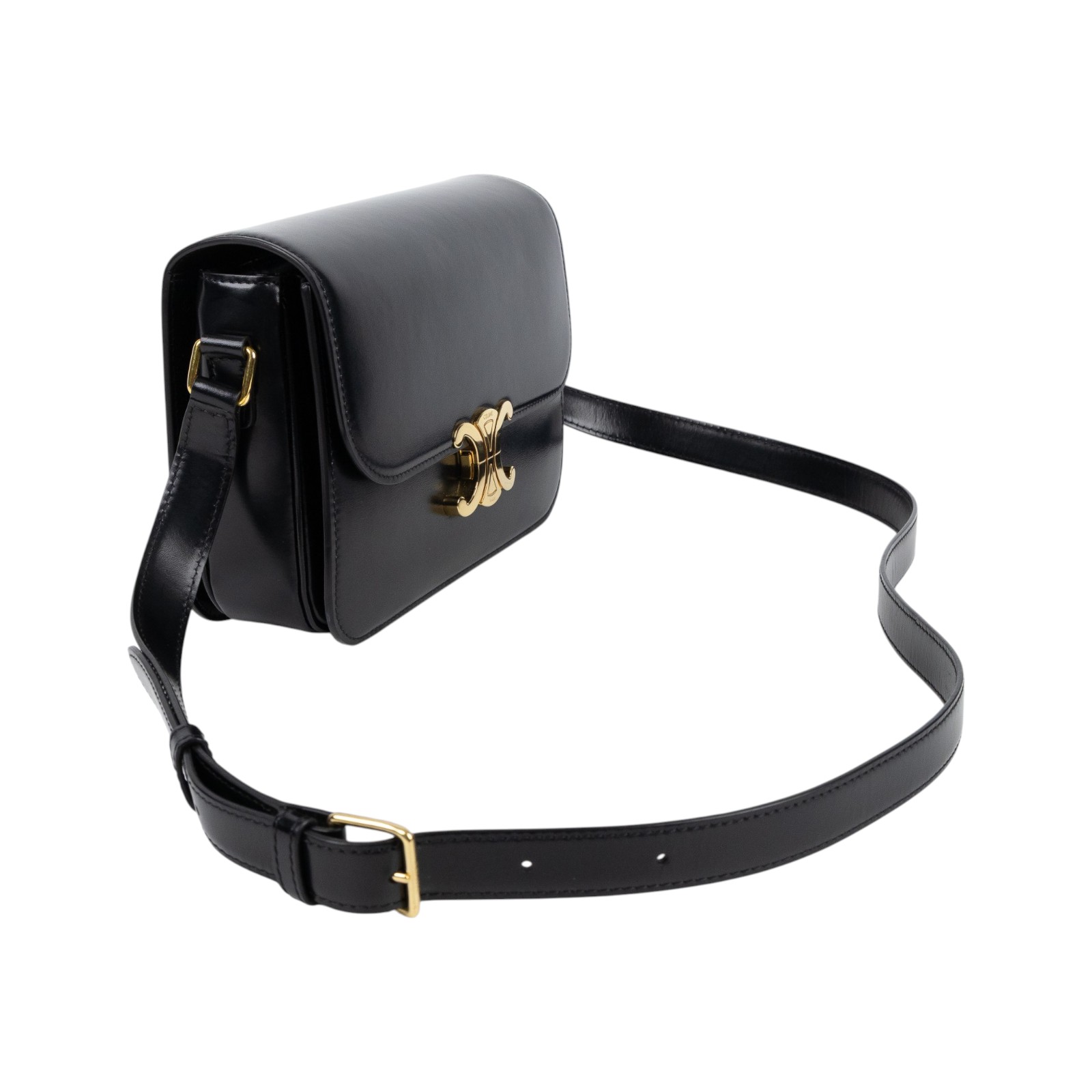 思琳 CELINE 亮面牛皮革 Classique Triomphe 凱旋門 肩背包 187363BF4  防塵袋/購買證明
