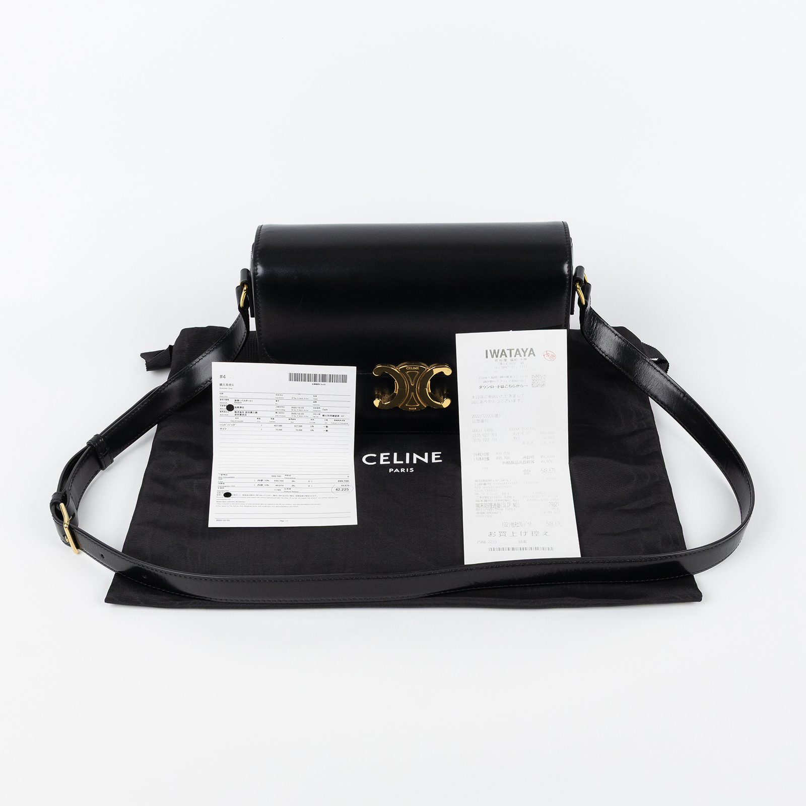 思琳 CELINE 亮面牛皮革 Classique Triomphe 凱旋門 肩背包 187363BF4  防塵袋/購買證明