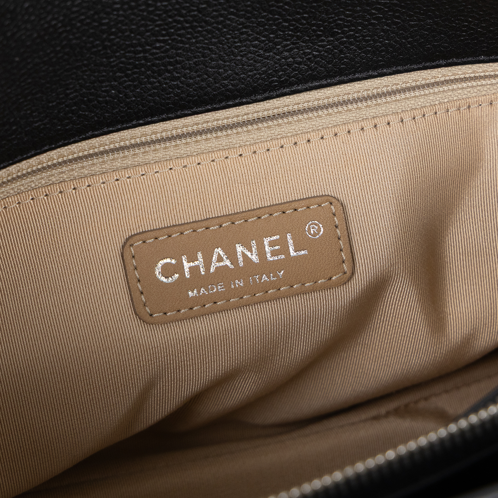 香奈兒 CHANEL 托特包  15開黑銀荔枝風琴夾層托特包 保證卡