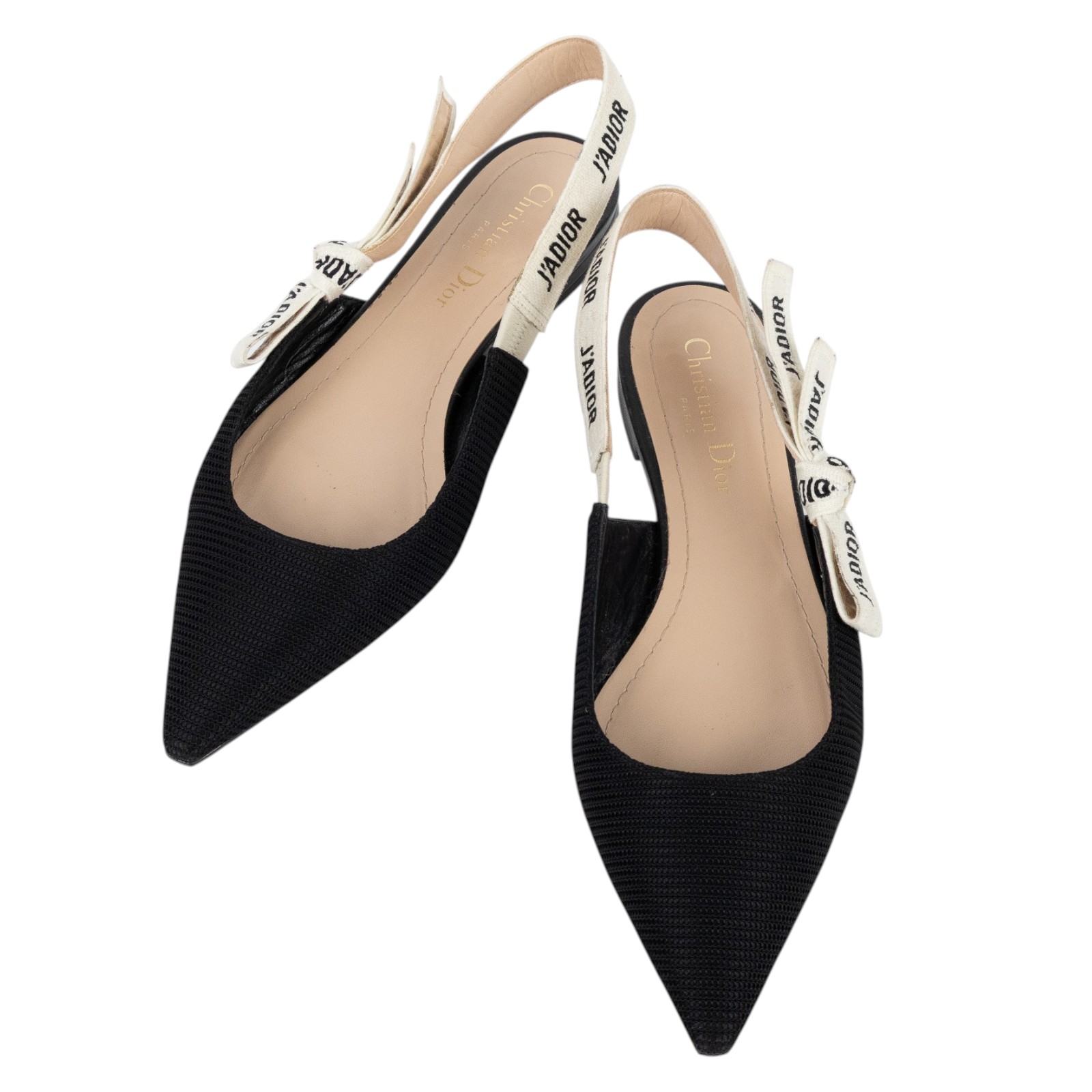 迪奧 CHRISTIAN DIOR JAdior 露跟平底鞋 KDF326NVA_38 黑露跟平底涼鞋 #38 無附屬品