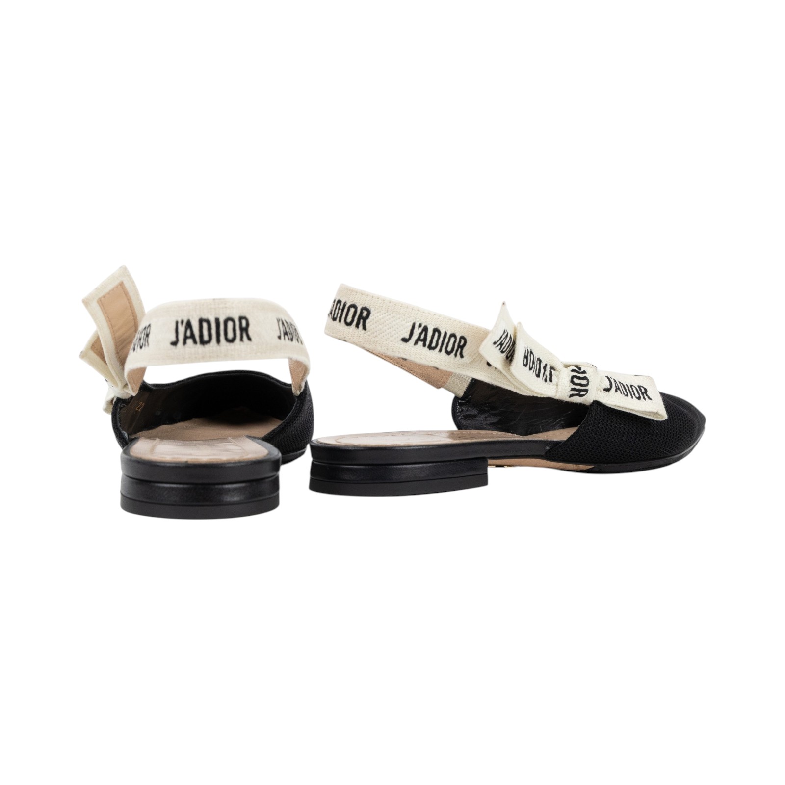 迪奧 CHRISTIAN DIOR JAdior 露跟平底鞋 KDF326NVA_38 黑露跟平底涼鞋 #38 無附屬品