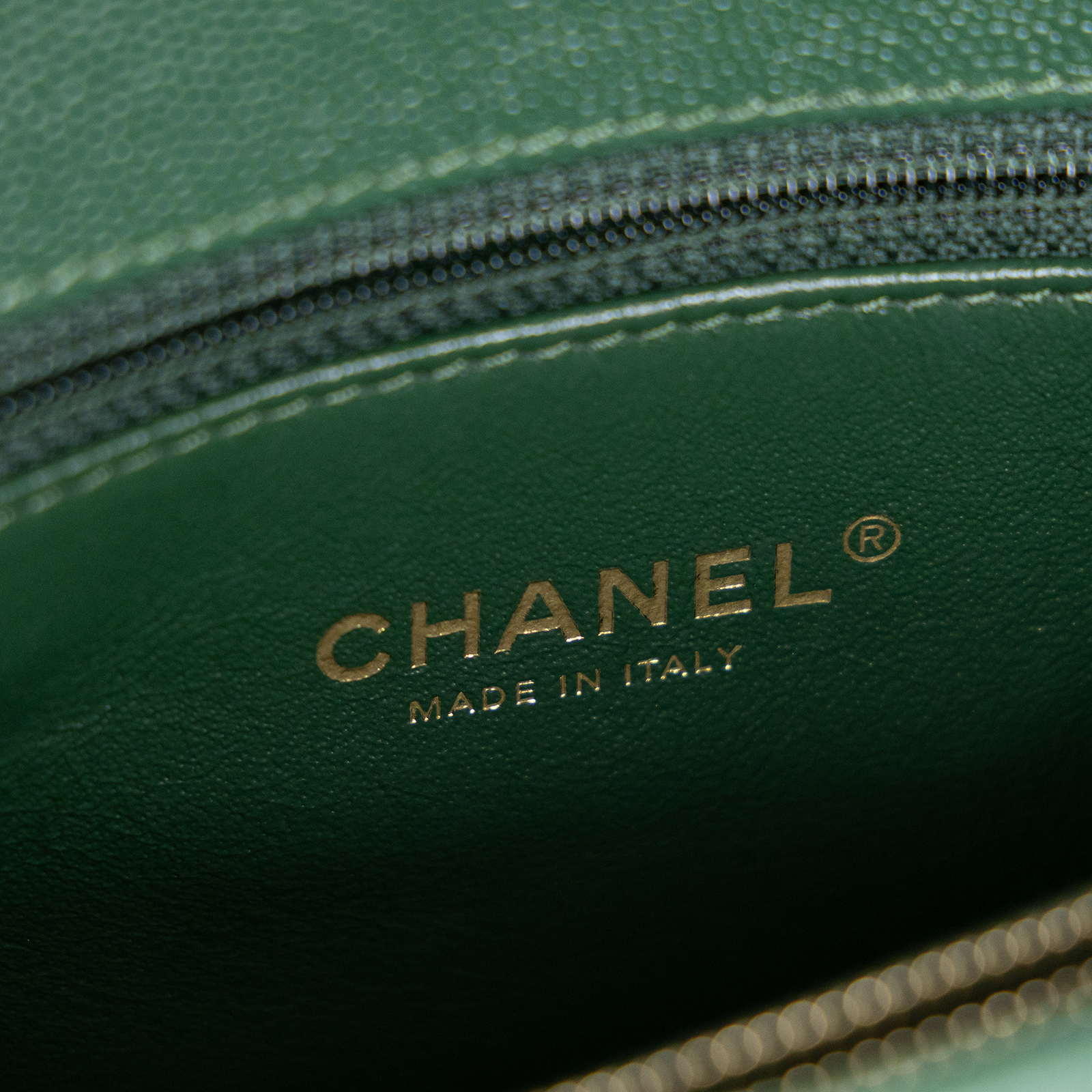 香奈兒 CHANEL COCO Handle 手提包 斜背包 口蓋包  25開綠金荔枝山型紋蜥蜴把手COCO HANDLE28 原廠盒子/防塵袋/瀕臨絕種野生動植物國際貿易公約影本/保證卡/背帶