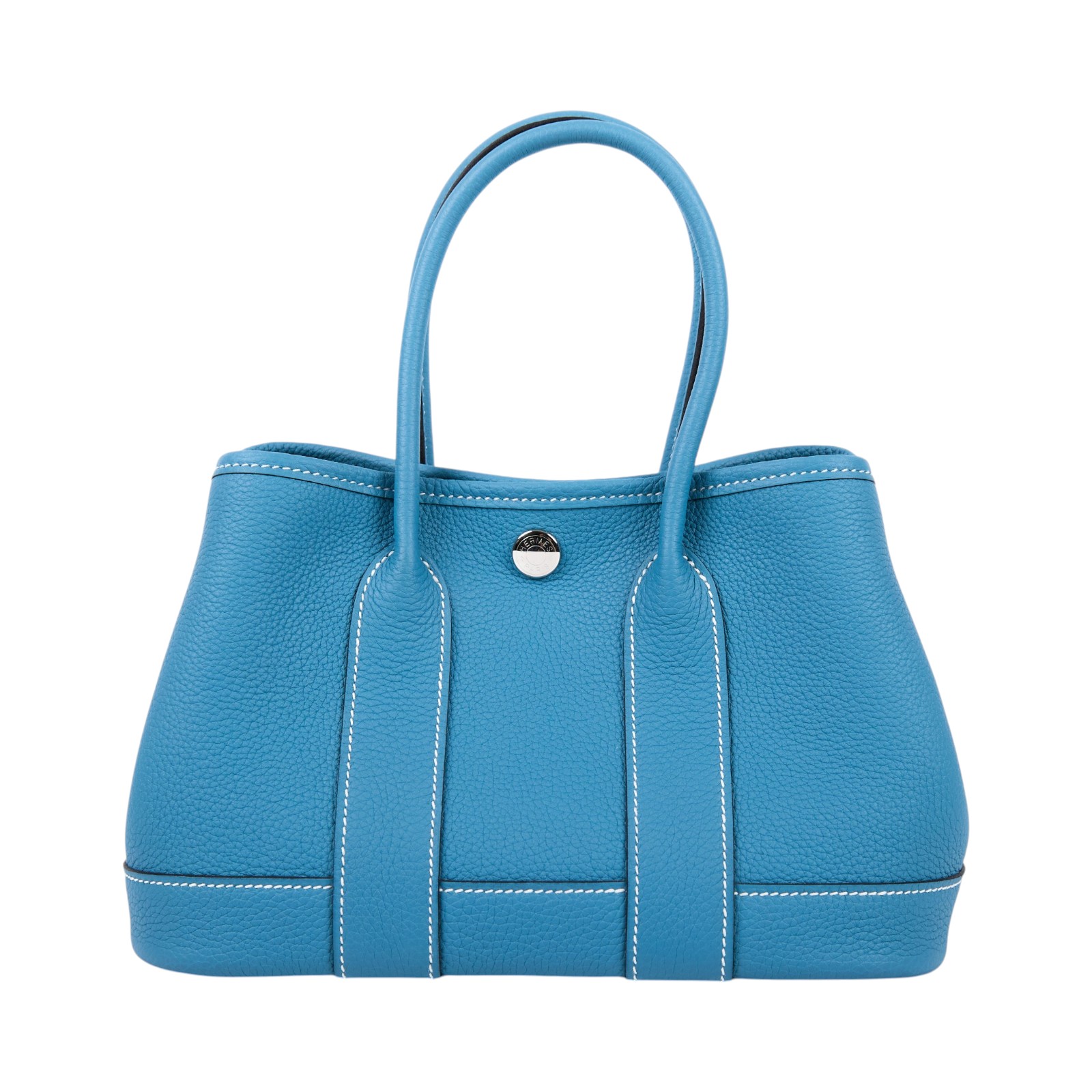 愛馬仕 Hermes Neo Garden Party 花園派對包 23 銀色五金 牛仔藍 H086729CKD2 /G TS 008 AU  原廠盒子/防塵袋/購買證明