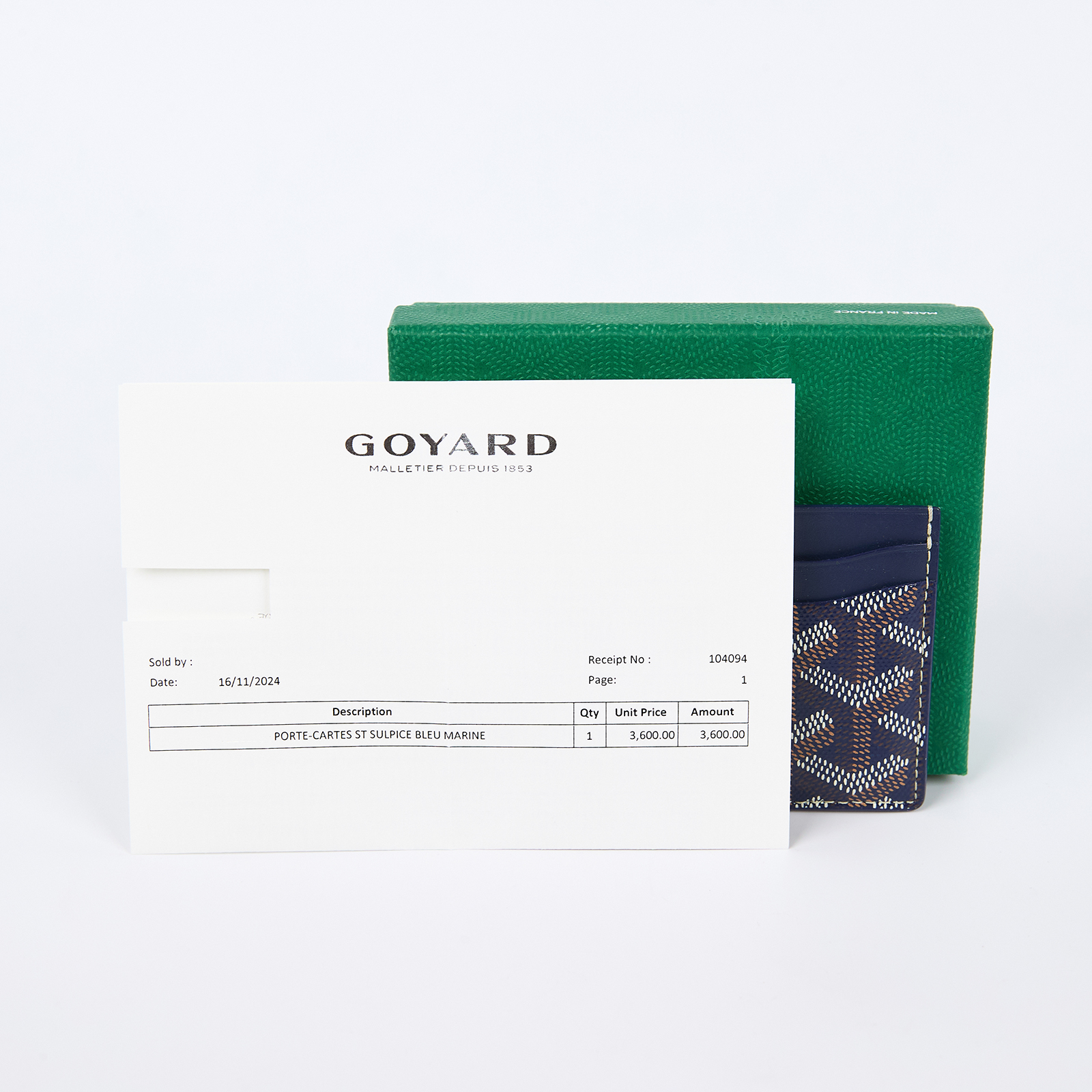 高雅德 GOYARD Saint-Sulpice Card Wallet 卡夾 STSULPPMLTY 海軍藍SAINT-SULPICE卡夾 原廠盒子/購買證明