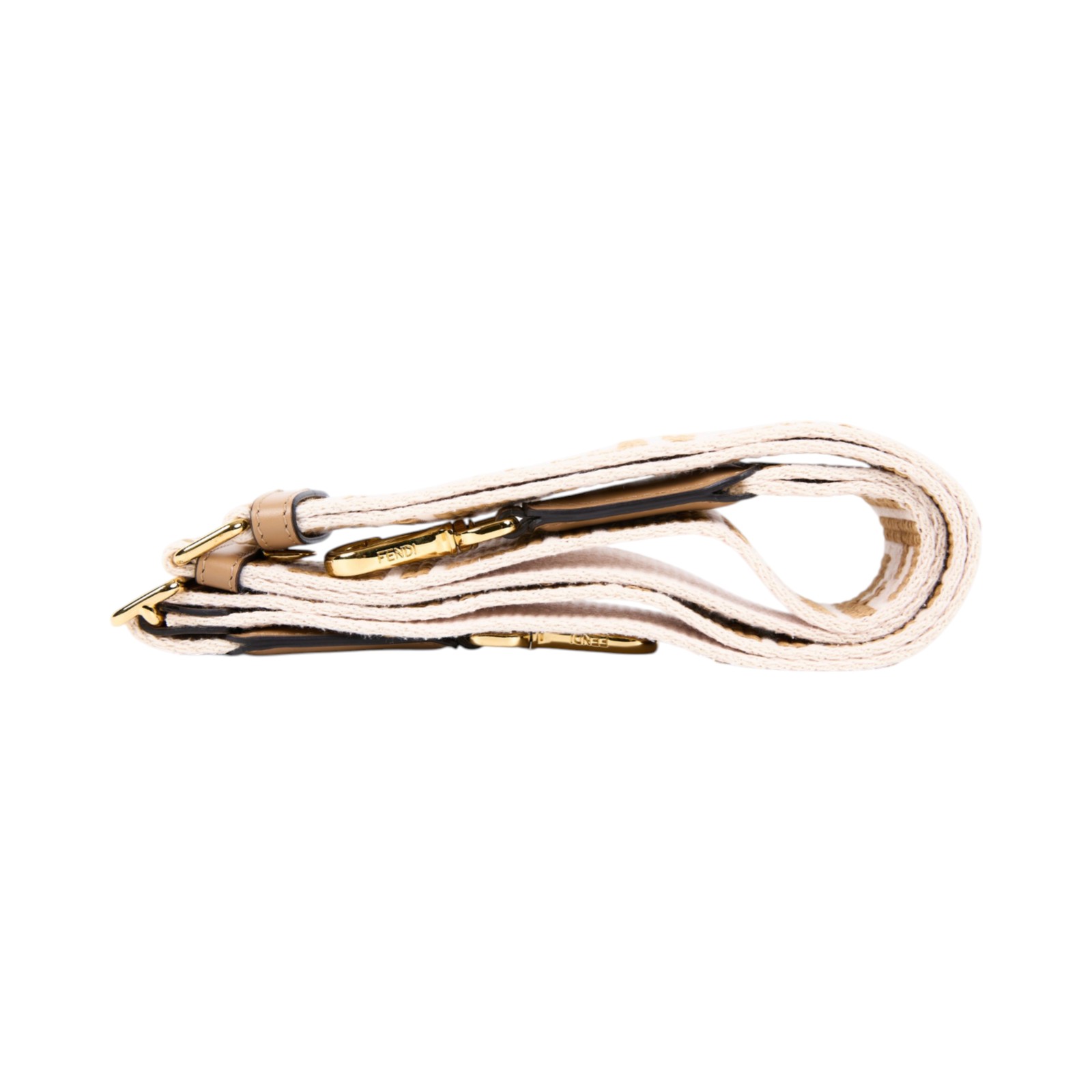 芬迪 FENDI Strap you 織物 肩背帶 8AV386AJPE 棕FF背帶 防塵袋/購買證明