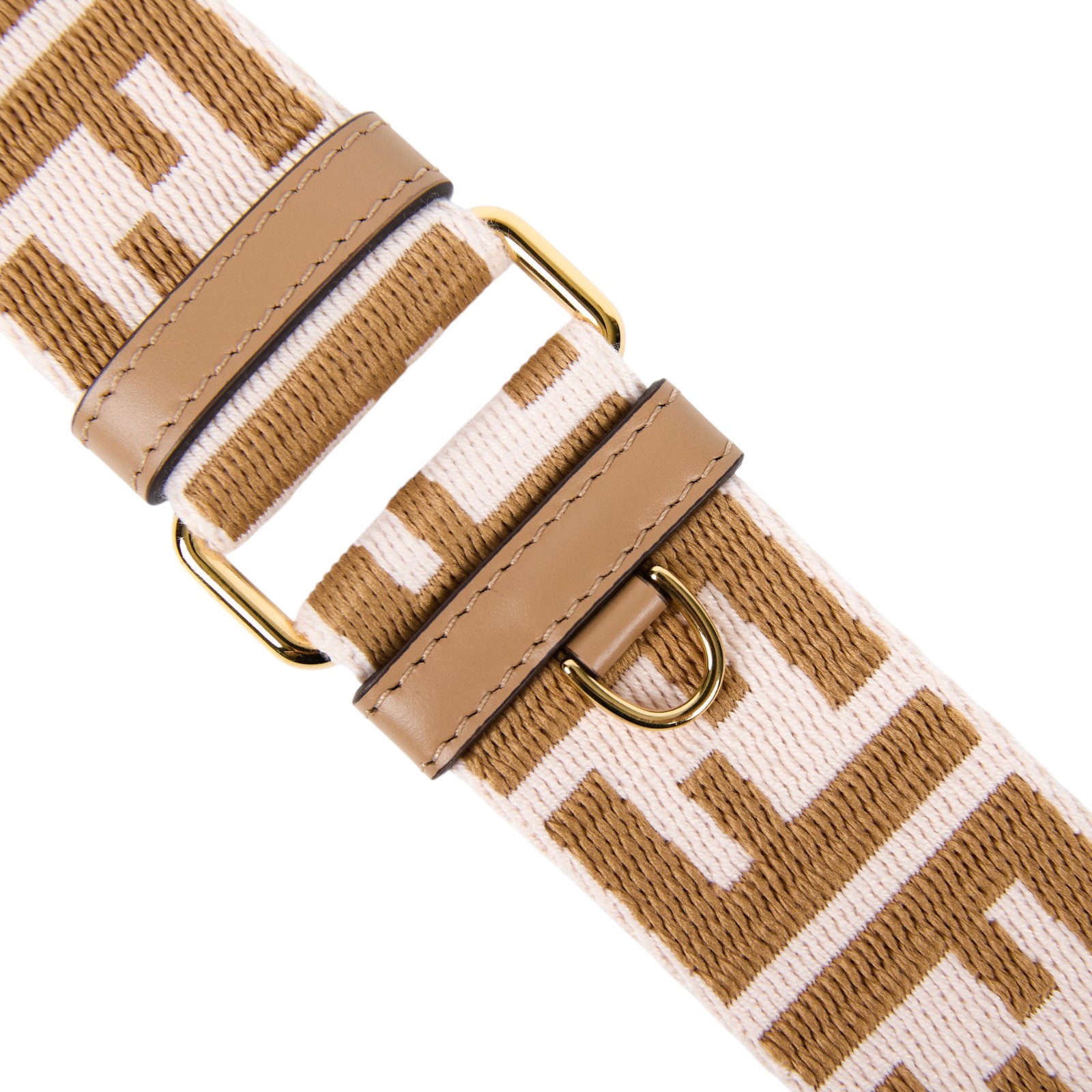 芬迪 FENDI Strap you 織物 肩背帶 8AV386AJPE 棕FF背帶 防塵袋/購買證明