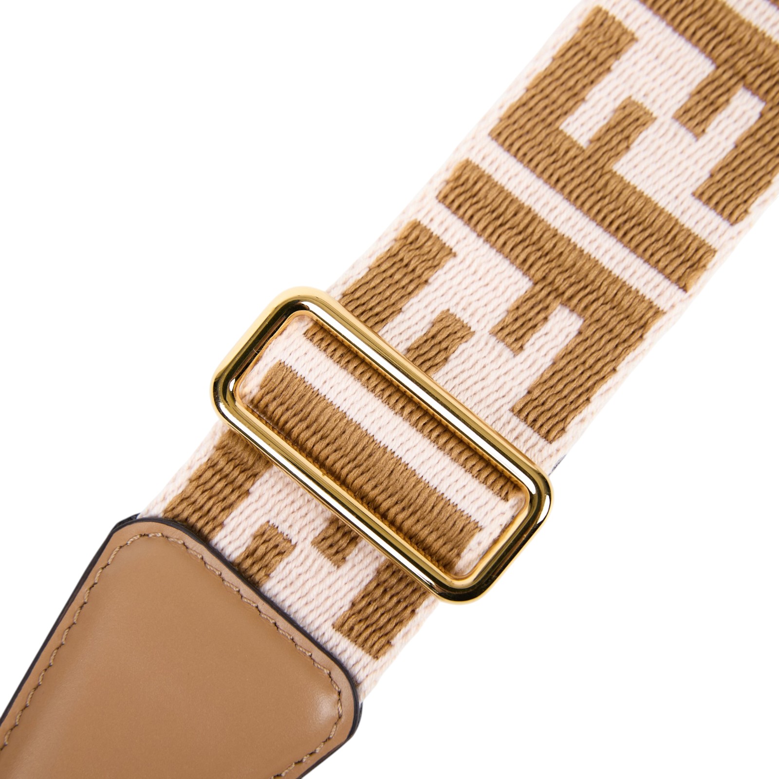 芬迪 FENDI Strap you 織物 肩背帶 8AV386AJPE 棕FF背帶 防塵袋/購買證明