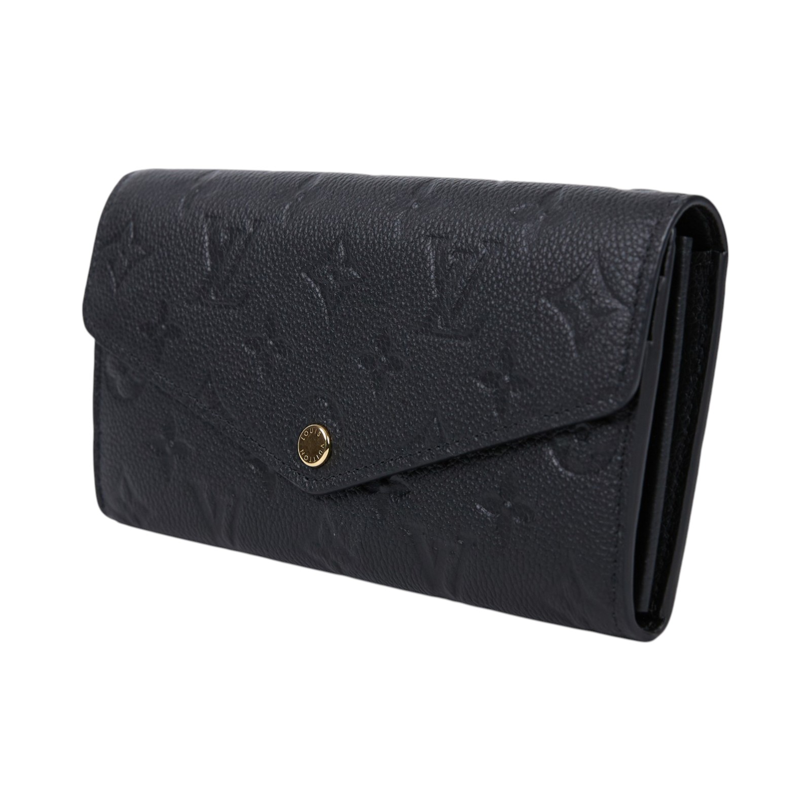 路易威登 LOUIS VUITTON Sarah 錢包 壓花牛皮 黑色 M82257 晶片款 黑壓紋SARAH長夾 原廠盒子/購買證明