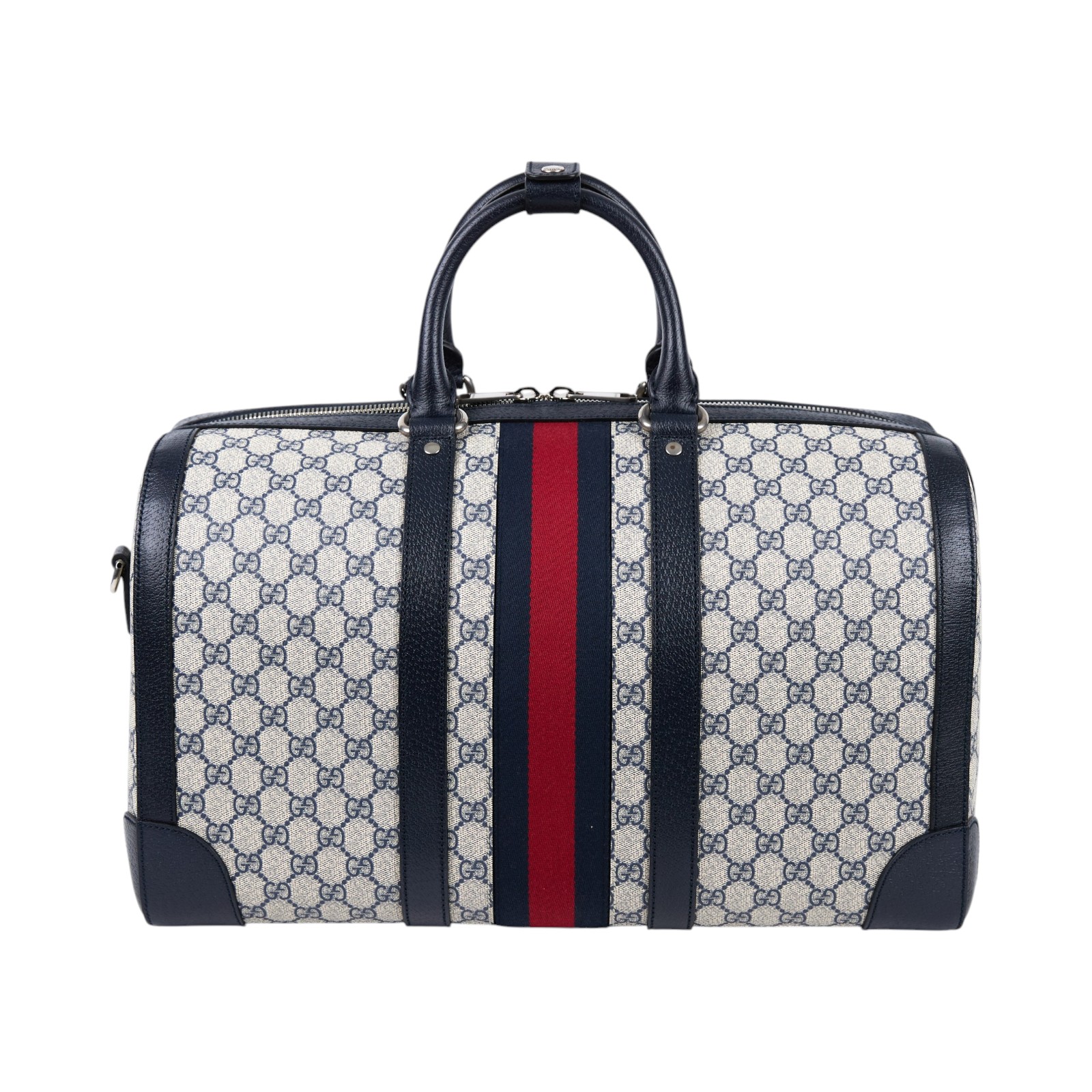 古馳 GUCCI Savoy 旅行袋 手提包 波士頓包 中型 724642 9C2SN 黑邊G紋SAVOY旅行袋 防塵袋/背帶/鎖組
