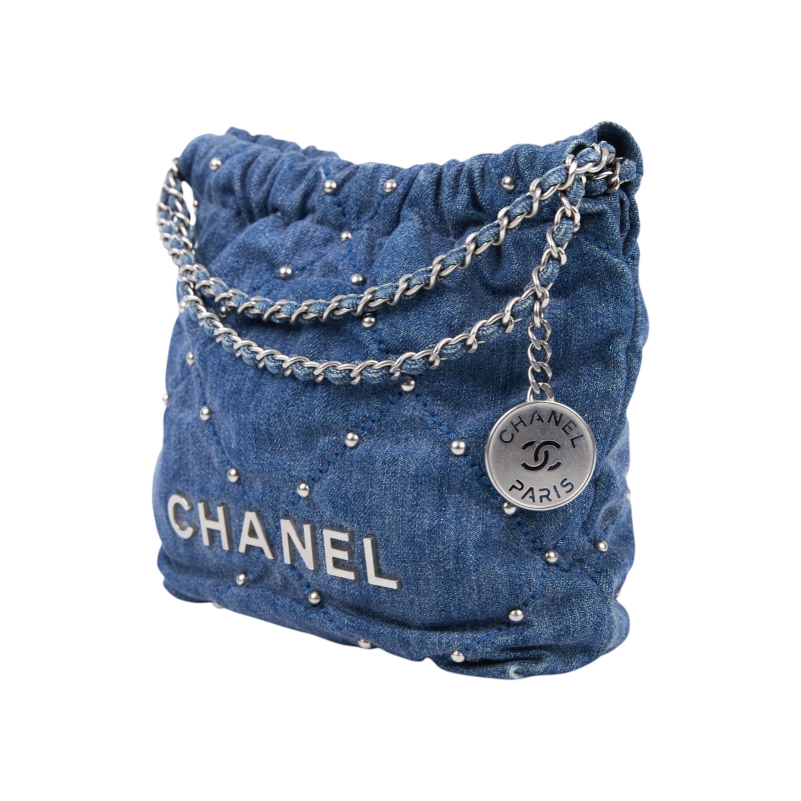 香奈兒 CHANEL 22 迷你 束口包 AS3980 B16649 晶片款 牛仔珍珠22包 MINI 新款 原廠盒子/購買證明