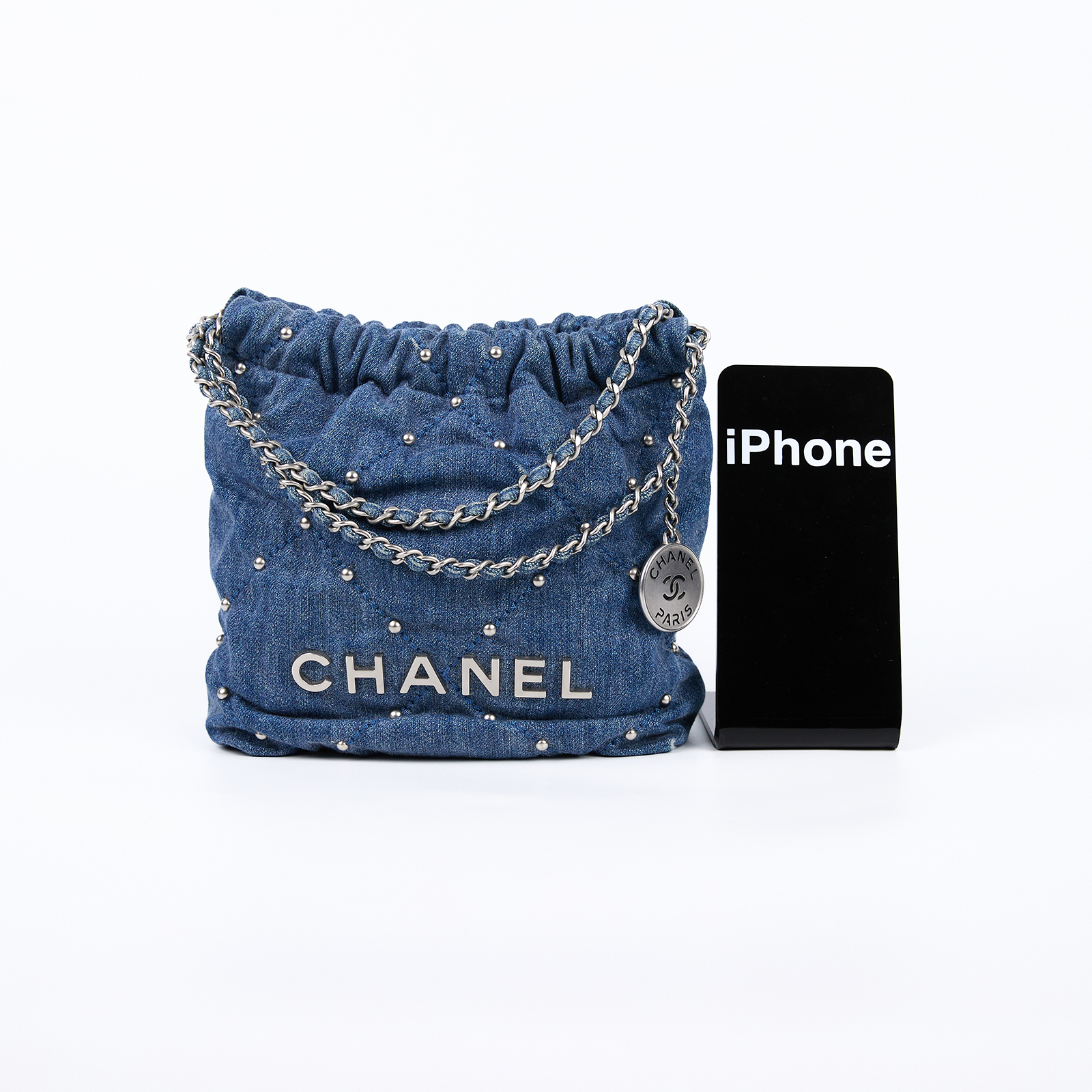 香奈兒 CHANEL 22 迷你 束口包 AS3980 B16649 晶片款 牛仔珍珠22包 MINI 新款 原廠盒子/購買證明
