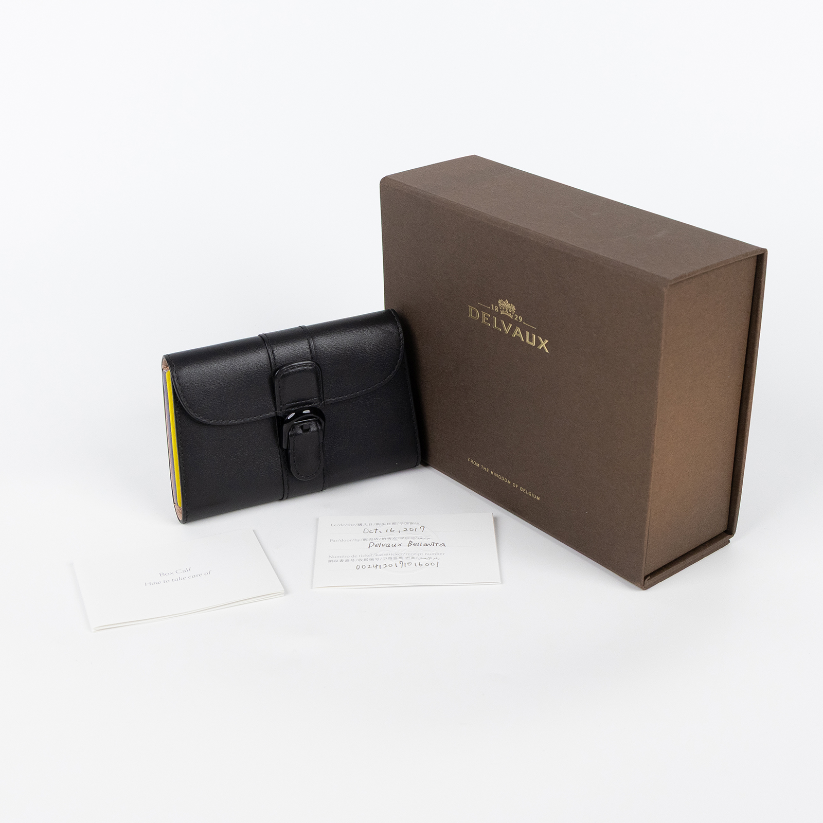 德爾沃 DELVAUX  Brillant Compact Wallet 錢包 短夾 卡片夾 AB0402AFG0AFNNR  原廠盒子/購買證明