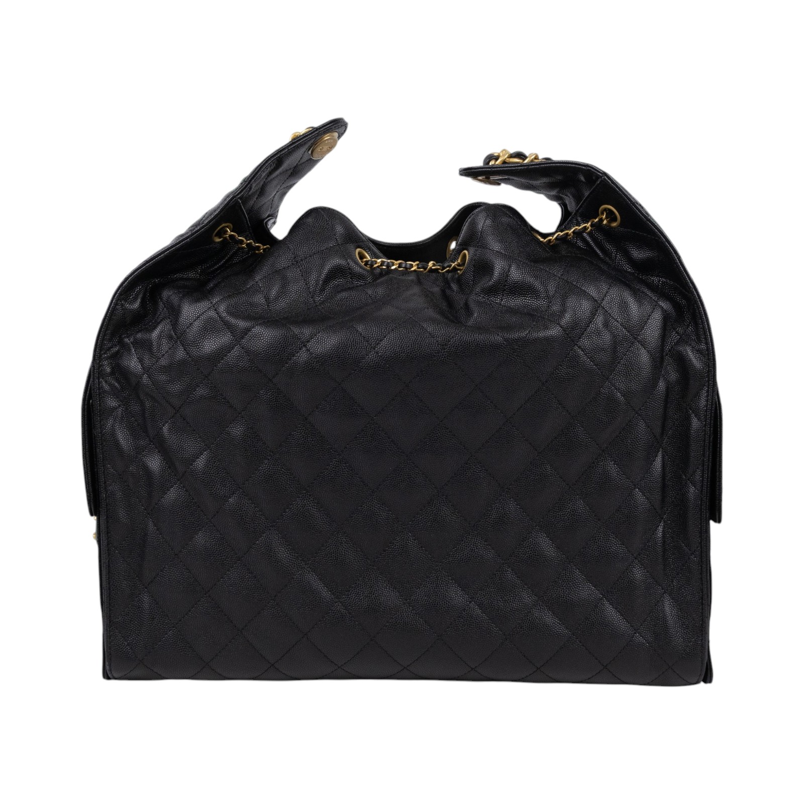 香奈兒 CHANEL 2025 春夏 25 大型包 AS5553 B20304 晶片款 黑金荔枝25包 大號 原廠盒子/防塵袋/購買證明/內袋