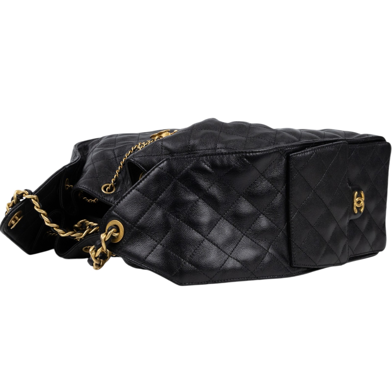 香奈兒 CHANEL 2025 春夏 25 大型包 AS5553 B20304 晶片款 黑金荔枝25包 大號 原廠盒子/防塵袋/購買證明/內袋