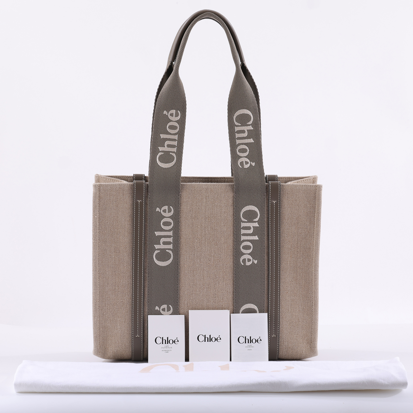 蔻依 CHLOE Medium Woody 手提包 中型 CHC23AS383L17036 灰棕WOODY MEDIUM 防塵袋/保書