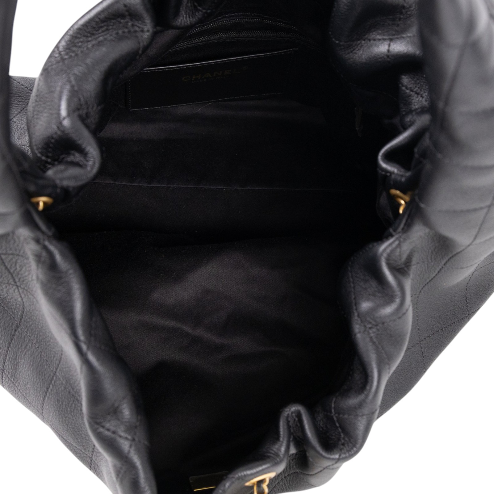 香奈兒 CHANEL Hobo Bag 流浪包 AS5976 晶片款 黑金HOBO 防塵袋