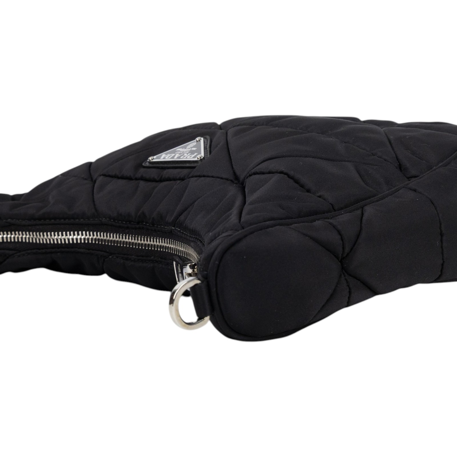 普拉達 PRADA Re-Nylon 單肩 斜胯包 1BC151_RDJN 黑尼龍三角縫HOBO 防塵袋/內袋/背帶/保證卡