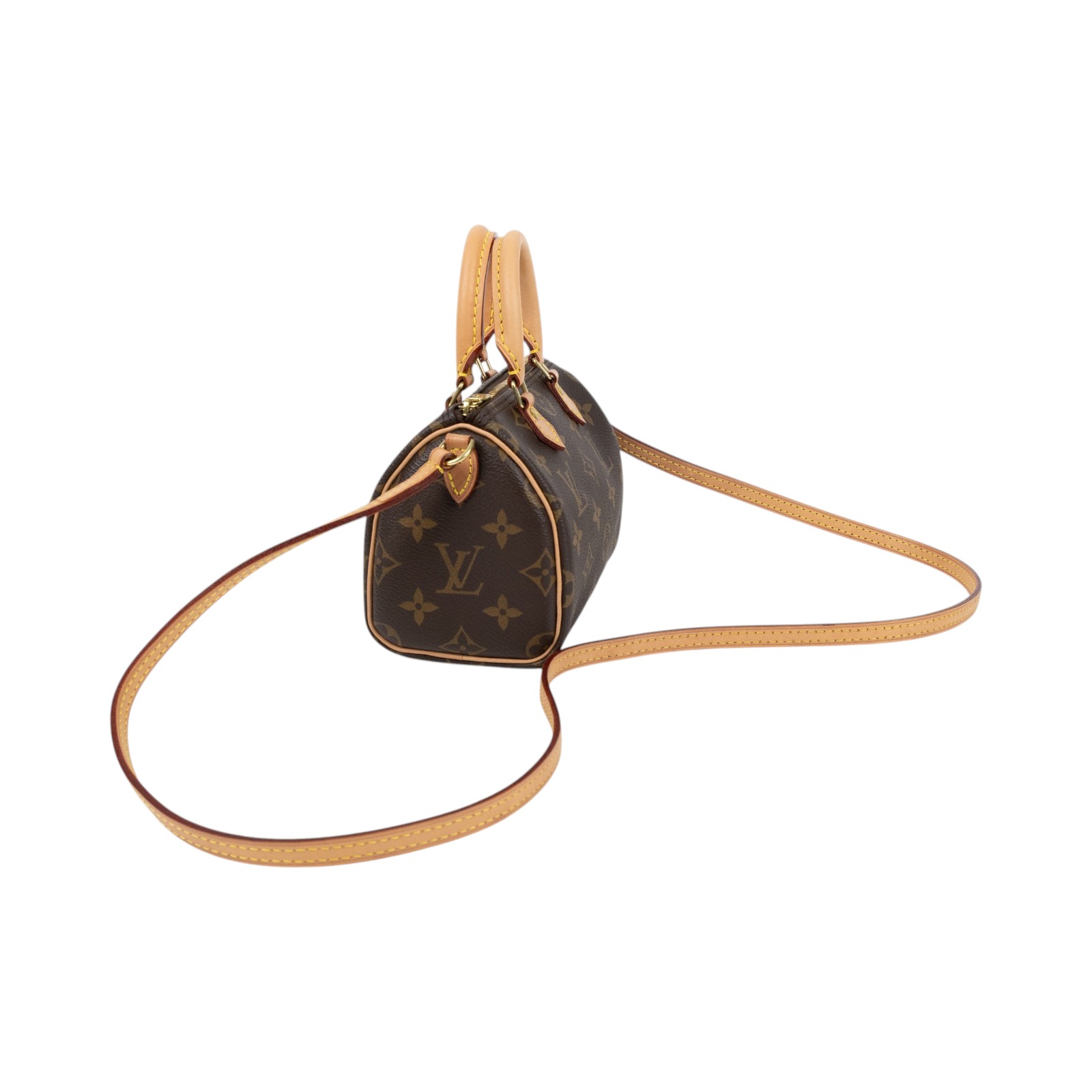路易威登 LOUIS VUITTON Nano Speedy 經典帆布 手提 斜背 波士頓包 M61252 原花NANO SPEEDY 無附屬品