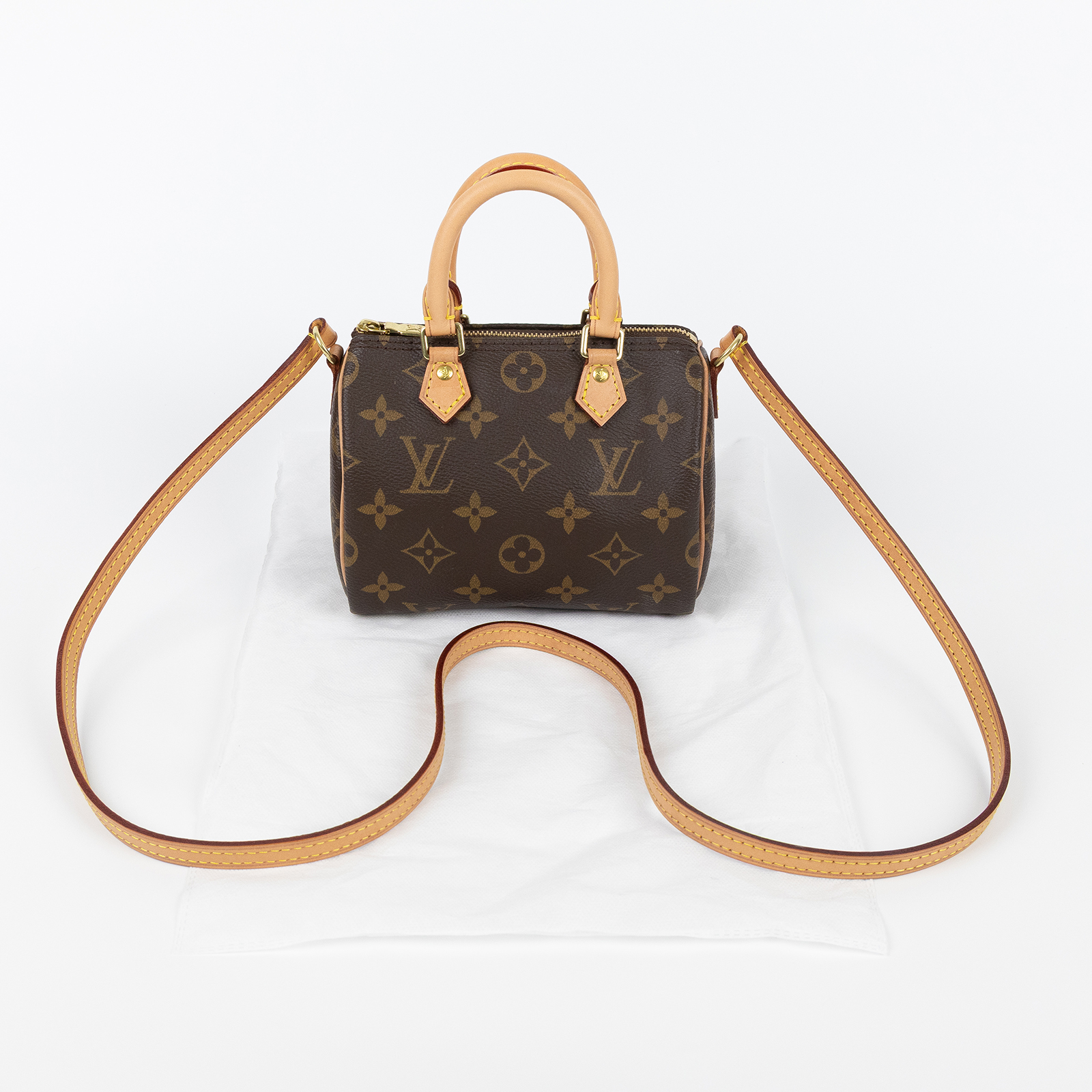 路易威登 LOUIS VUITTON Nano Speedy 經典帆布 手提 斜背 波士頓包 M61252 原花NANO SPEEDY 無附屬品