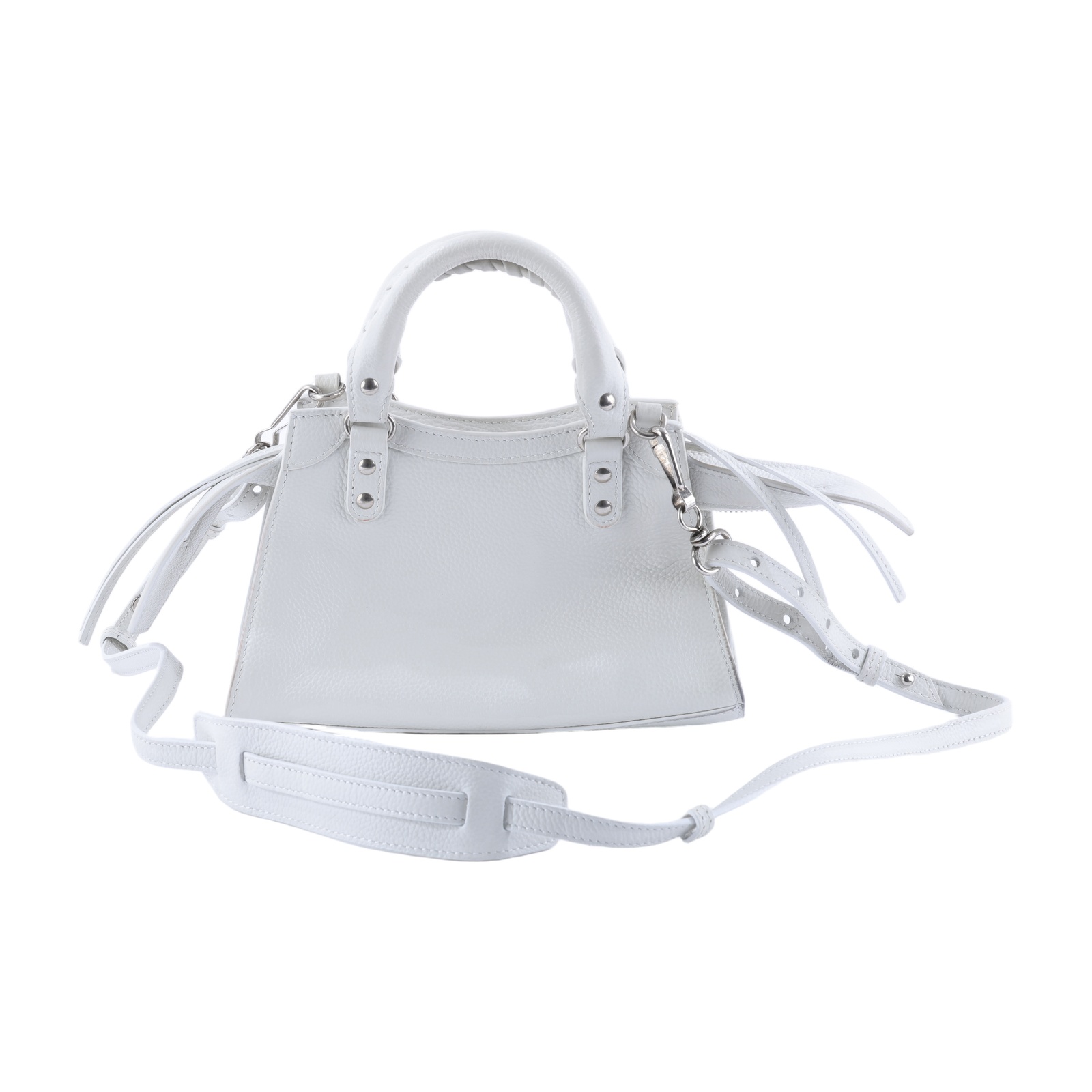 巴黎世家 BALENCIAGA Neo Classic Mini 機車包 698067 白NEO CLASSIC MINI機車包 背帶