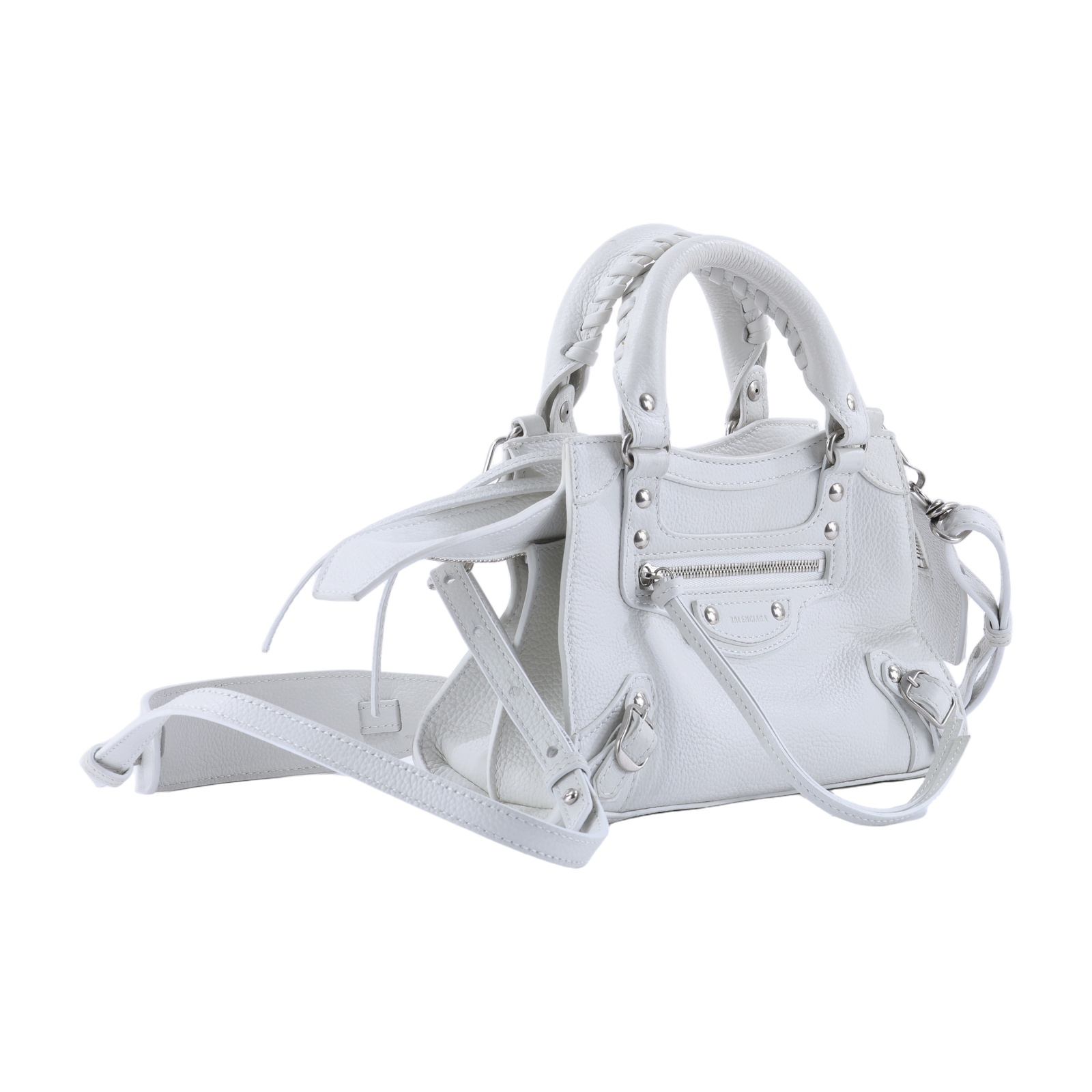 巴黎世家 BALENCIAGA Neo Classic Mini 機車包 698067 白NEO CLASSIC MINI機車包 背帶