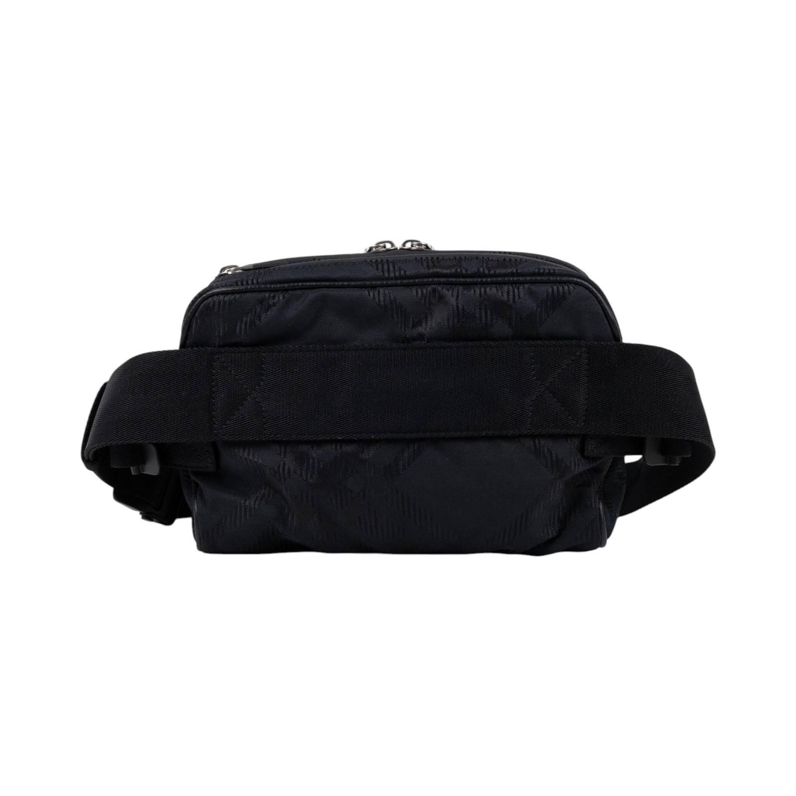 博柏利 BURBERRY ML BELT BAG NJ2 尼龍斜背包 腰包 8083446 黑尼龍格紋腰包 無附屬品