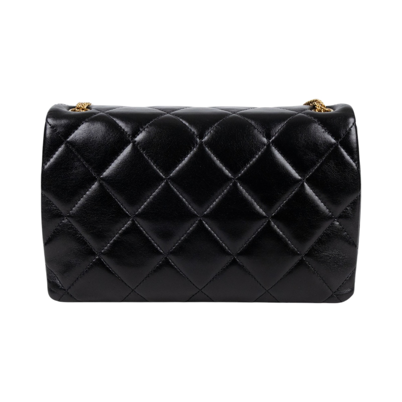 香奈兒 CHANEL 19 鍊條肩背包 19 Chain Shoulder Bag AS3386 B08484 晶片款 黑19釦細金色鍊包 防塵袋/購買證明影本