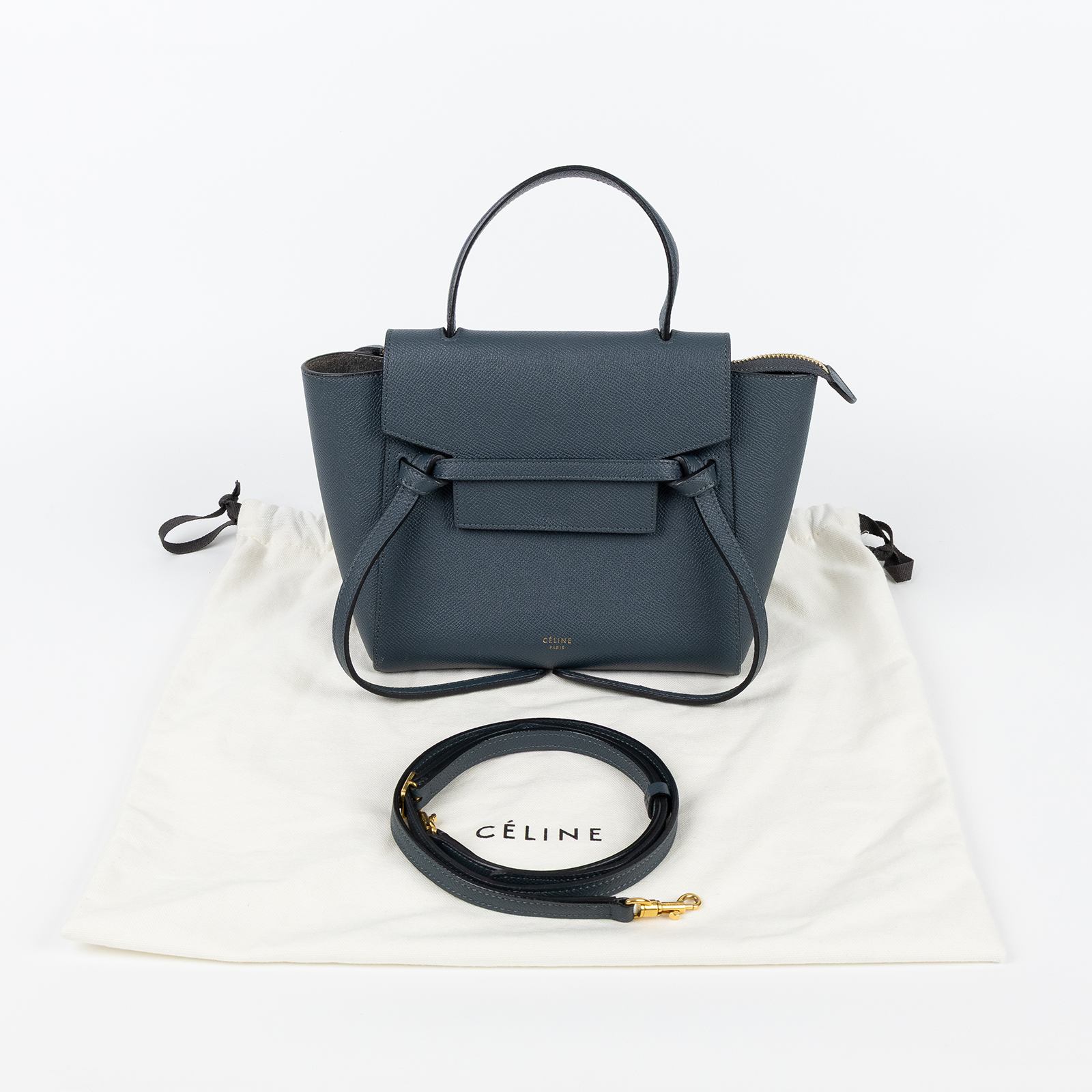 思琳 CELINE 珠地小牛皮 袖珍型 Belt 手袋 189003ZVA 藍NANO BELT BAG 防塵袋/背帶