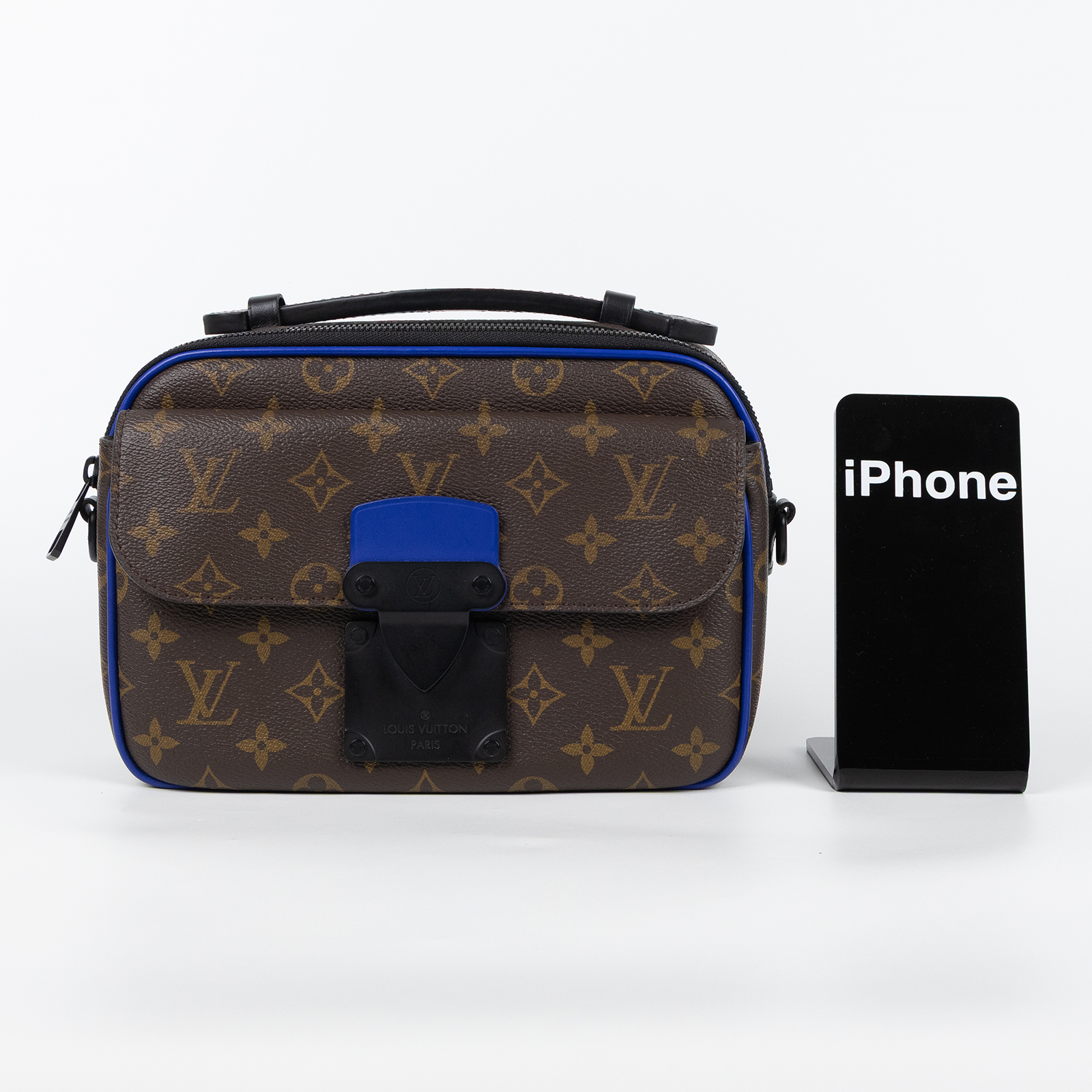路易威登 LOUIS VUITTON S Lock 郵差包 塗層帆布 M45863 晶片款 原花S LOCK 防塵袋/原廠盒子/背帶/台灣購買證明
