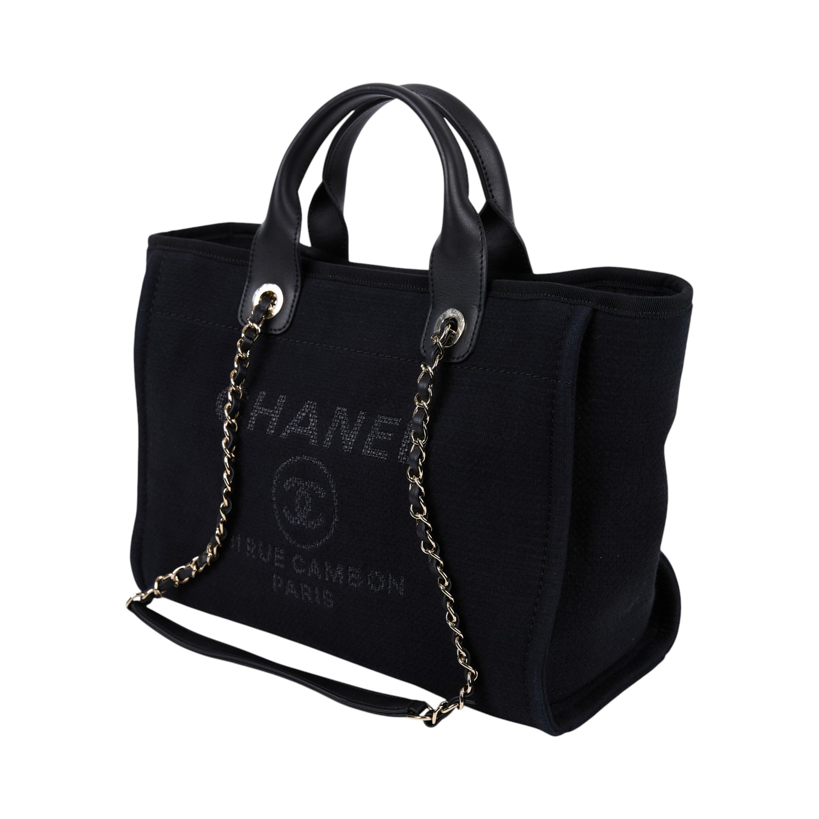 香奈兒 CHANEL 海灘包 小型 AS3257 晶片款 黑DEAUVILLE沙灘包 SMALL 原廠盒子/防塵袋/內袋