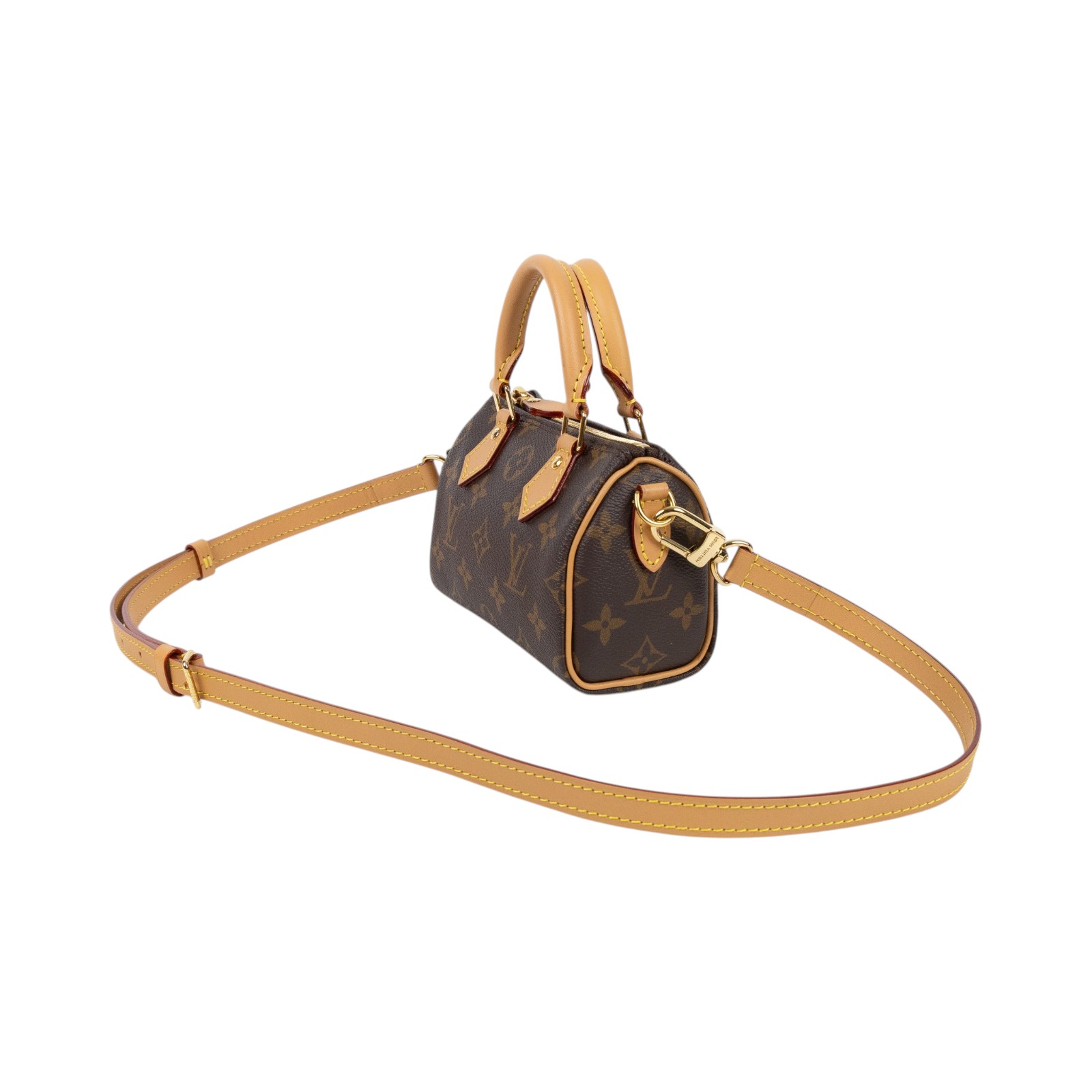 路易威登 LOUIS VUITTON Nano Speedy 原花 手提 肩背包 M81085 原花NANO SPEEDY 原廠盒子/背帶