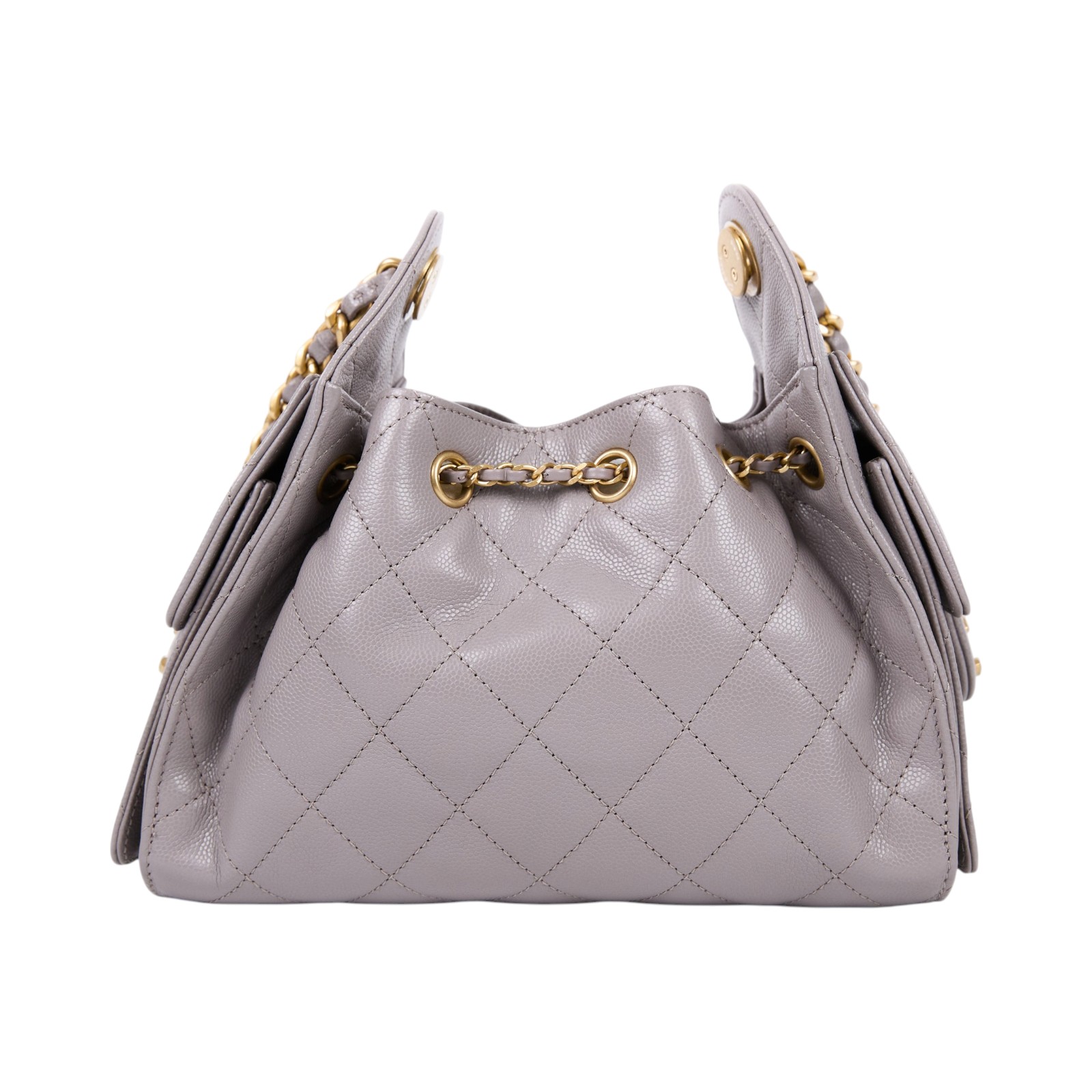 香奈兒 CHANEL 25 迷你包 AS5631 晶片款 灰荔枝25包 MINI 防塵袋