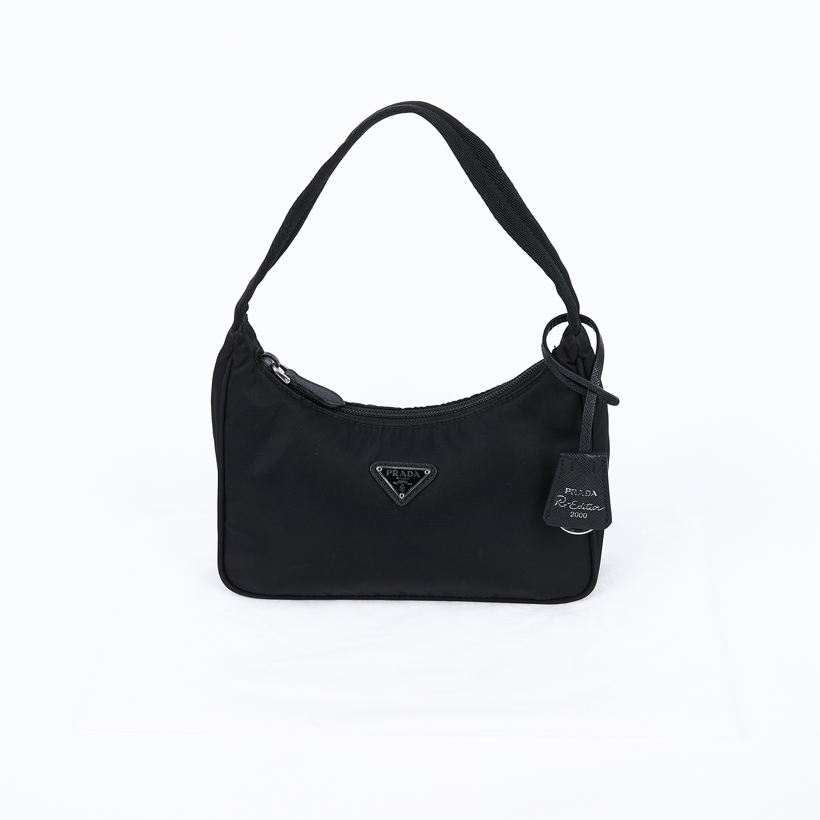普拉達 PRADA Re-Edition 迷你 Hobo 包 1NE515_RDH0 黑尼龍肩背包 無附屬品