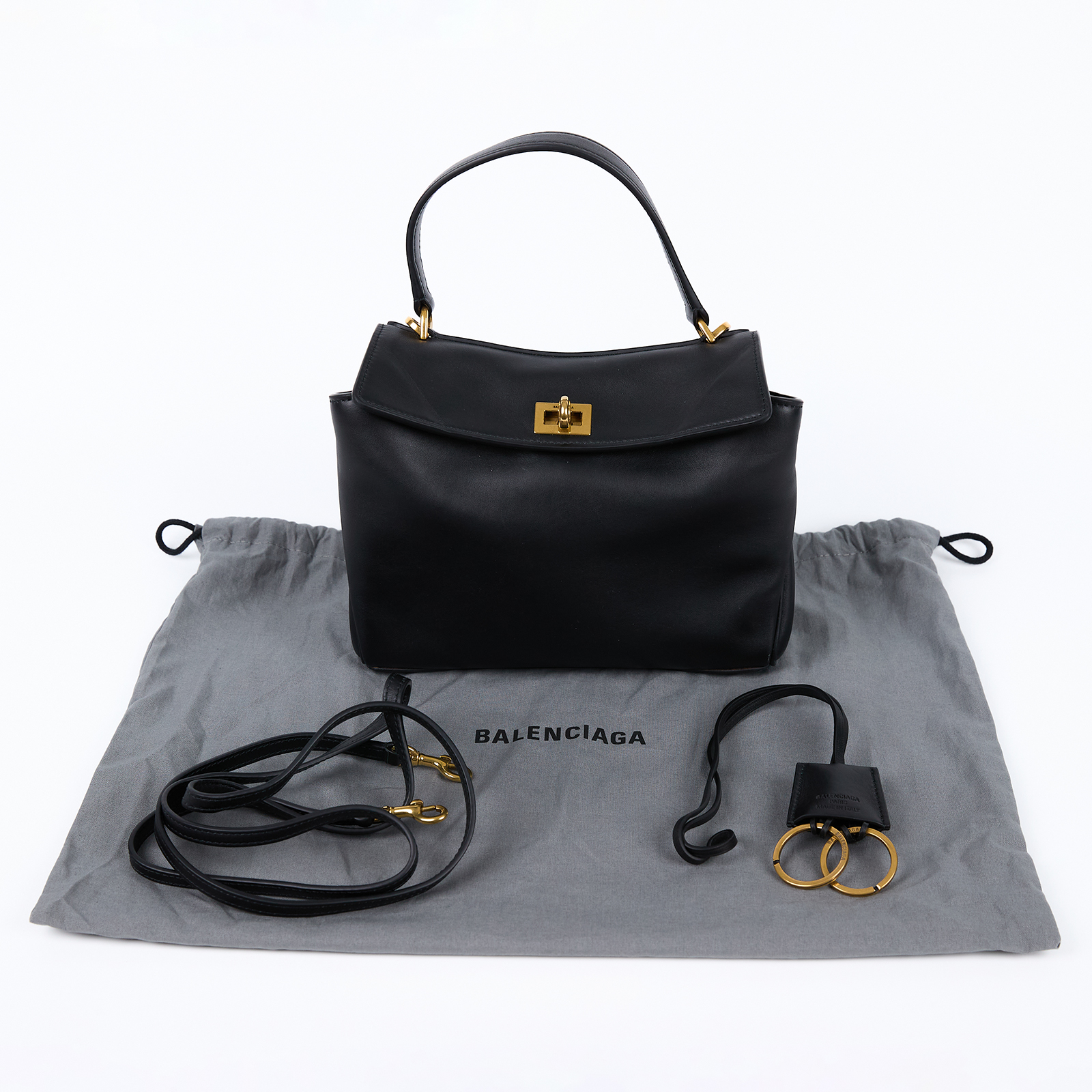 巴黎世家 BALENCIAGA Rodeo Mini 手提包 金色五金 7954562AA4V 黑金RODEO MINI 防塵袋/背帶/吊牌
