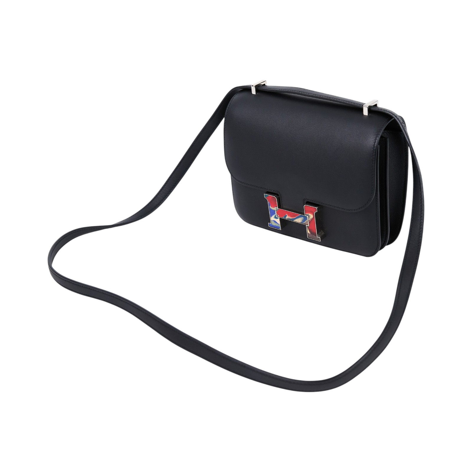愛馬仕 Hermes Constance Bag 康康包 MIni 18  銀色五金 黑色 H082392CKAB /ZCT219UD  防塵袋/購買證明影本