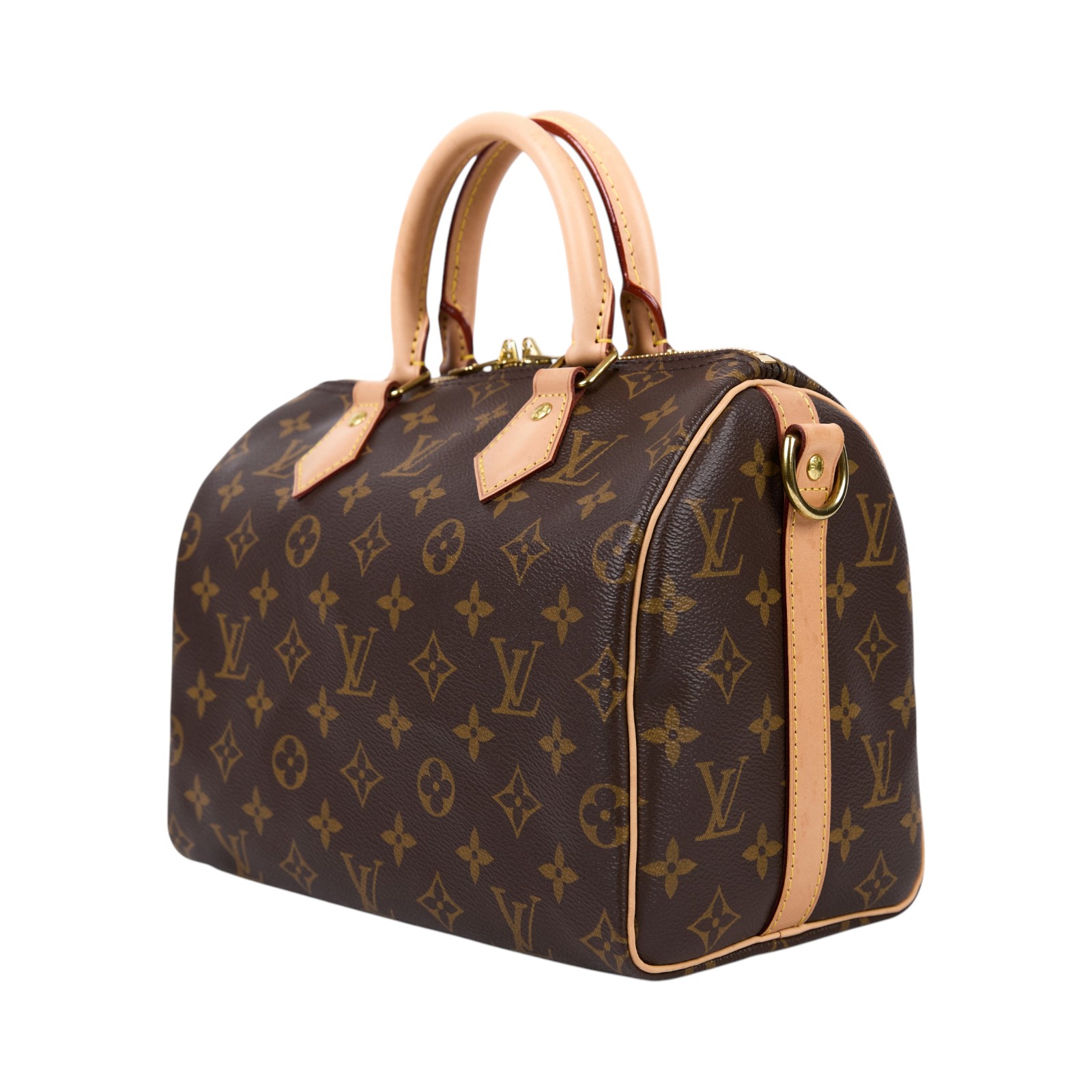 路易威登 LOUIS VUITTON Speedy Bandoulière  25 經典帆布 手提 斜背 波士頓包 M41113 晶片款  原廠盒子/防塵袋/背帶/鎖組/購買證明