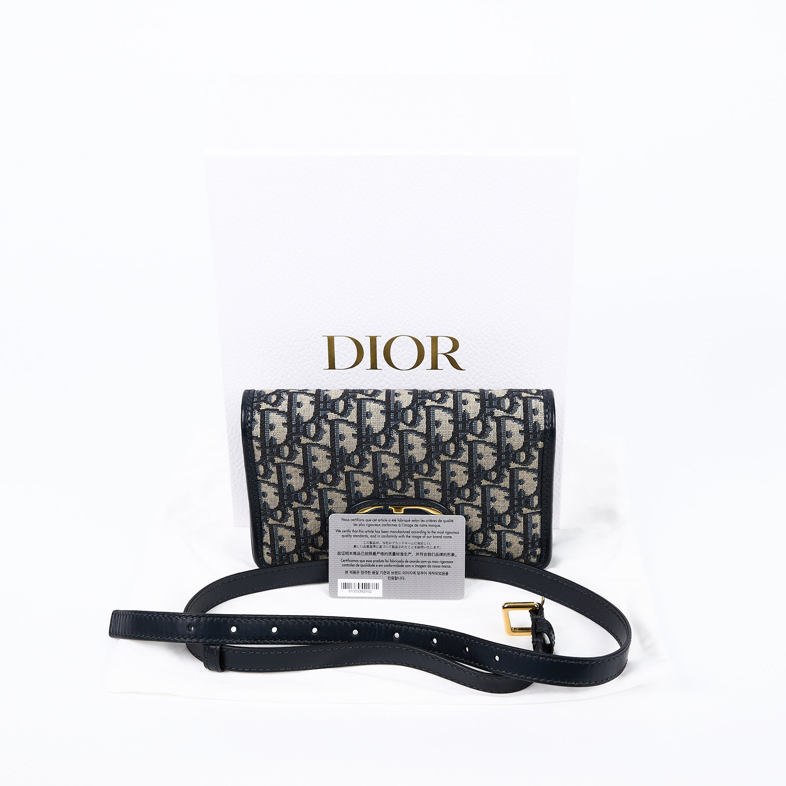 迪奧 CHRISTIAN DIOR Lady Dior My 帆布 鍊條 肩背 手拿包 S2086UTZQ 原花蒙田30兩用WOC 原廠盒子/防塵袋/背帶