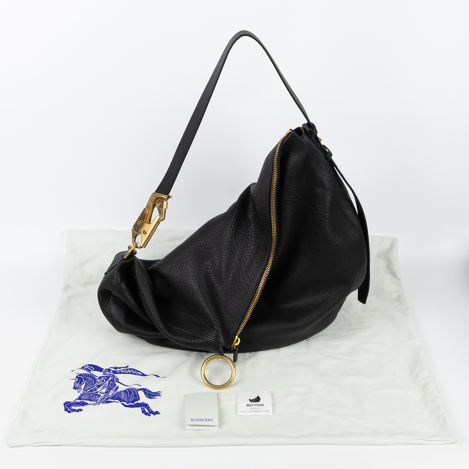 博柏利 BURBERRY Knight Bag 大號 騎士包 戰馬包 手提包 肩背包 80775501 黑Knight騎士包 大號 防塵袋/背帶