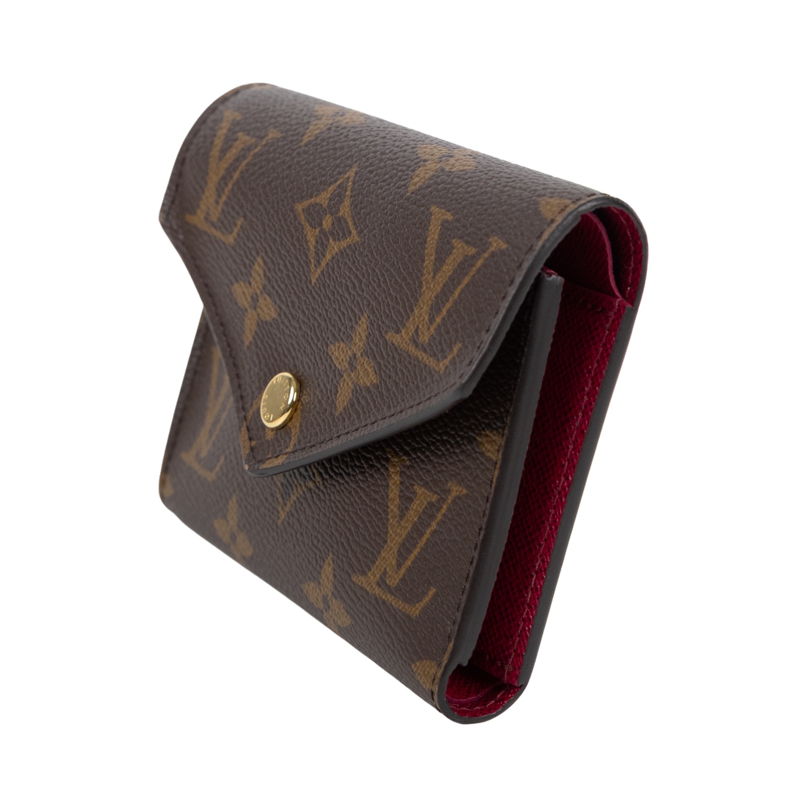 路易威登 LOUIS VUITTON Victorine 錢包 塗層帆布 紫紅色 M41938 晶片款 原花紫紅VICTORINE 原廠盒子