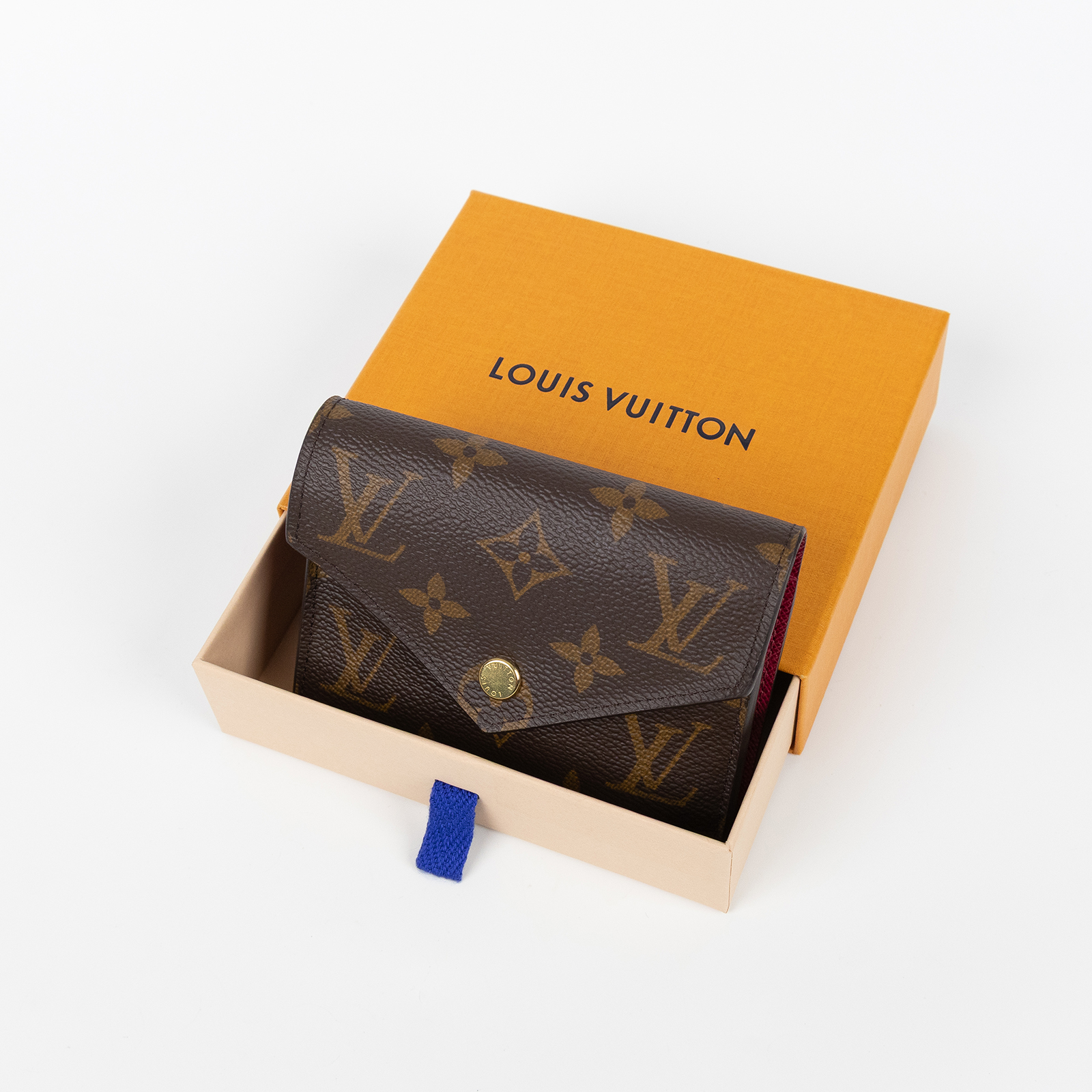 路易威登 LOUIS VUITTON Victorine 錢包 塗層帆布 紫紅色 M41938 晶片款 原花紫紅VICTORINE 原廠盒子