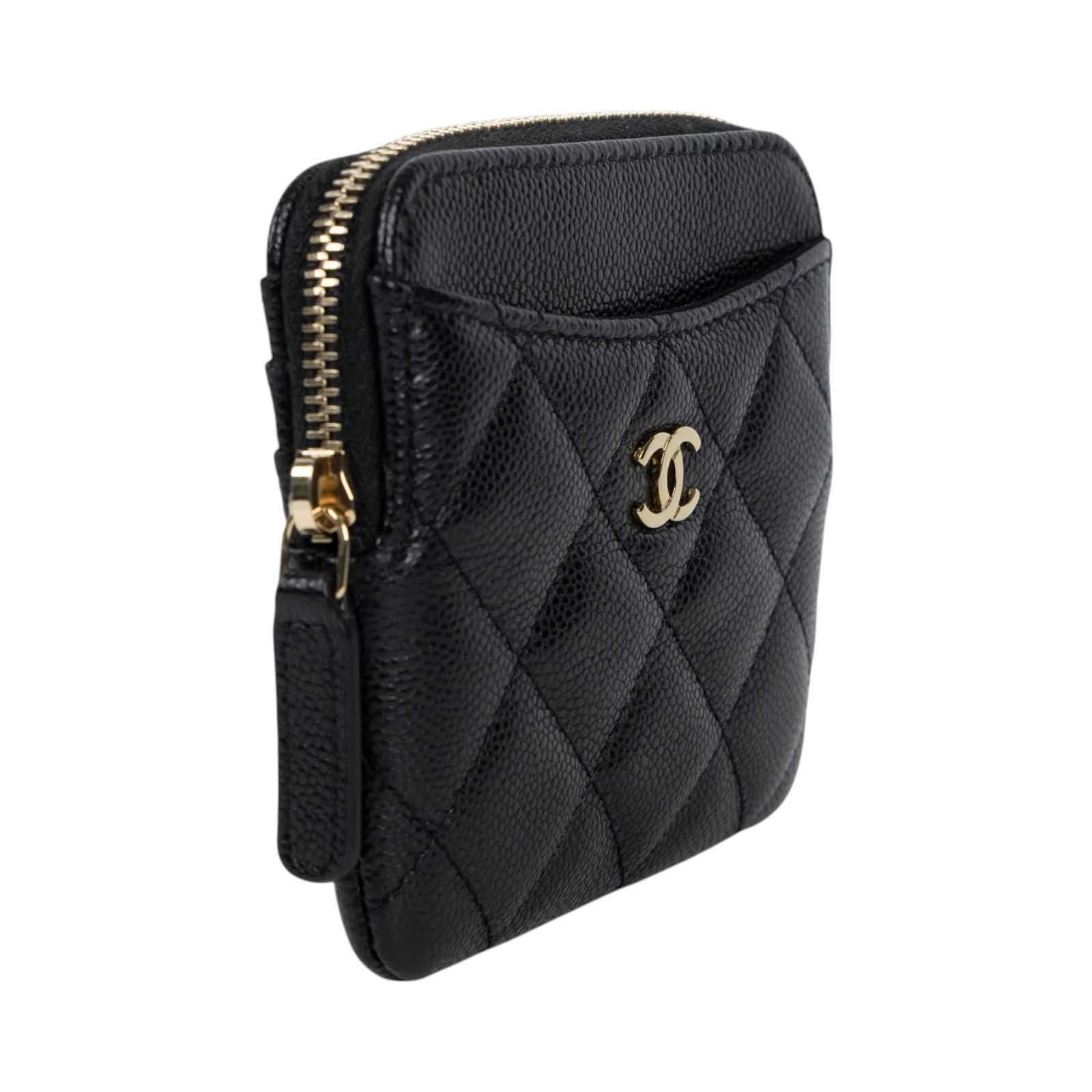 香奈兒 CHANEL CC Logo 5卡 拉鍊 零錢包 AP2061 B10583 晶片款 黑荔枝吐司零錢包 原廠盒子/防塵袋/國外購買證明