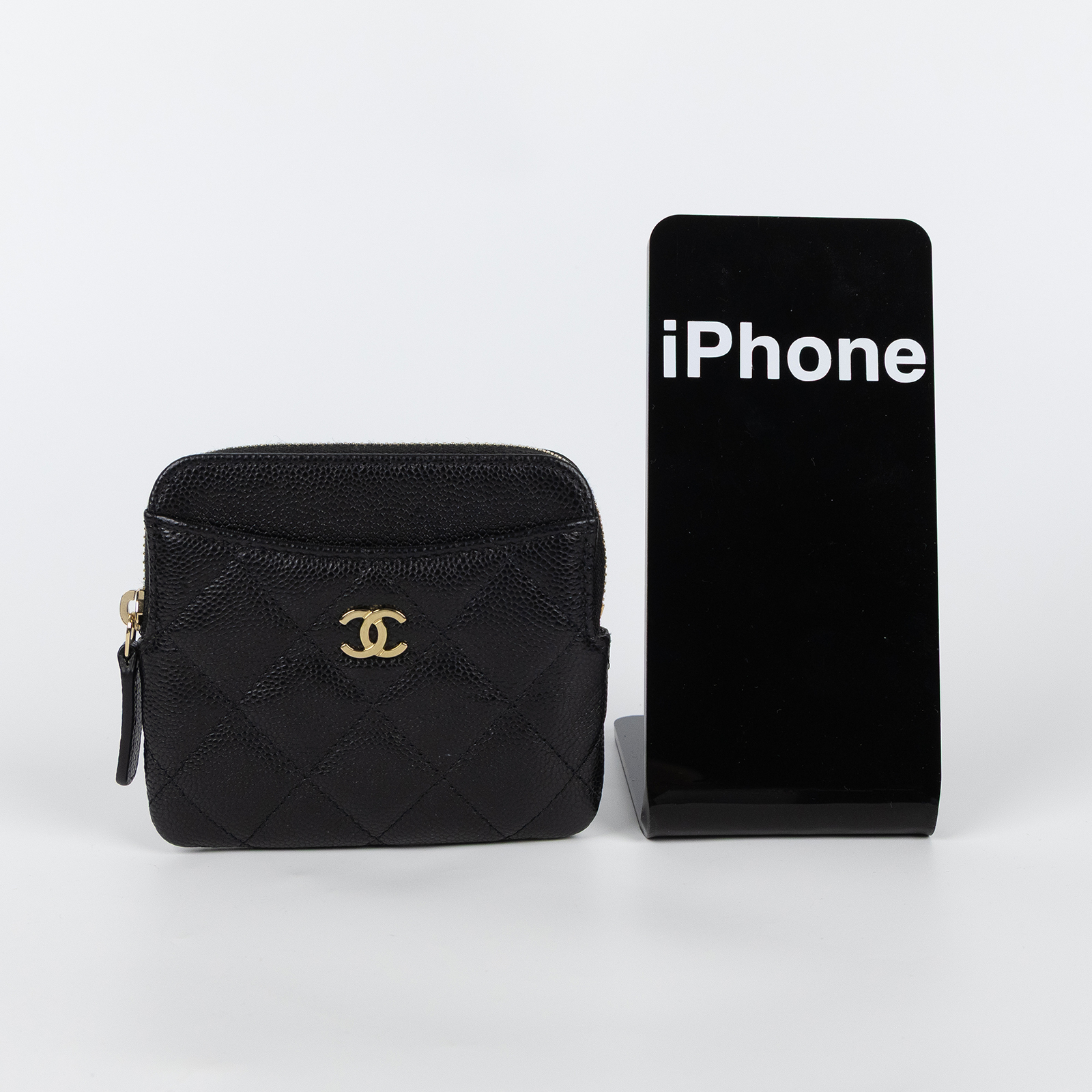 香奈兒 CHANEL CC Logo 5卡 拉鍊 零錢包 AP2061 B10583 晶片款 黑荔枝吐司零錢包 原廠盒子/防塵袋/國外購買證明