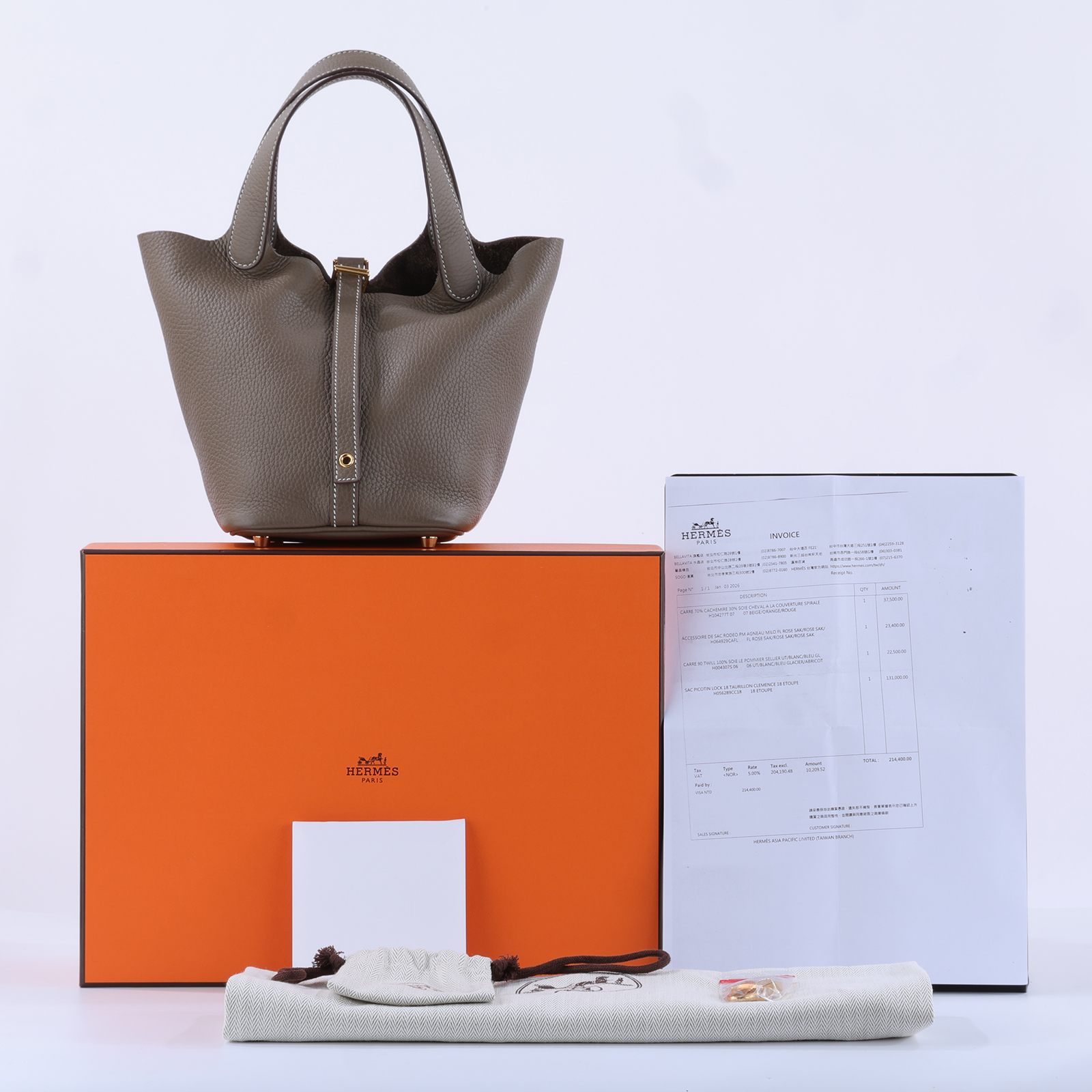 愛馬仕 Hermes Picotin Lock 18 菜籃子包 金色五金 大象灰 H056289CC18 /K TU 010 CP  原廠盒子/防塵袋/購買證明影本